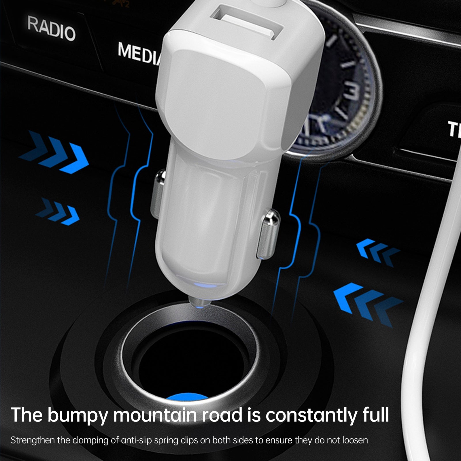 USB Charger PD5V1A QC3.0 Display Small Car 8 Port Car Charger Cigarette Lighter