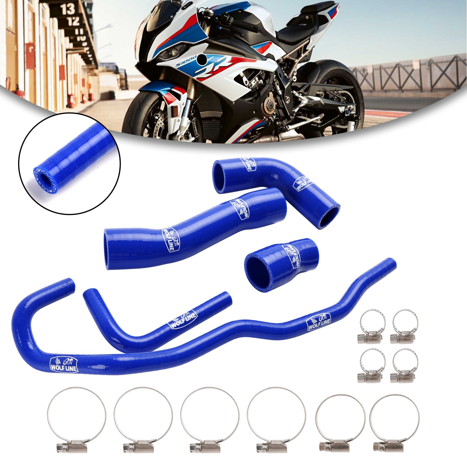 Silicone Radiator coolant Hose kit For BMW S1000RR 2019-2023