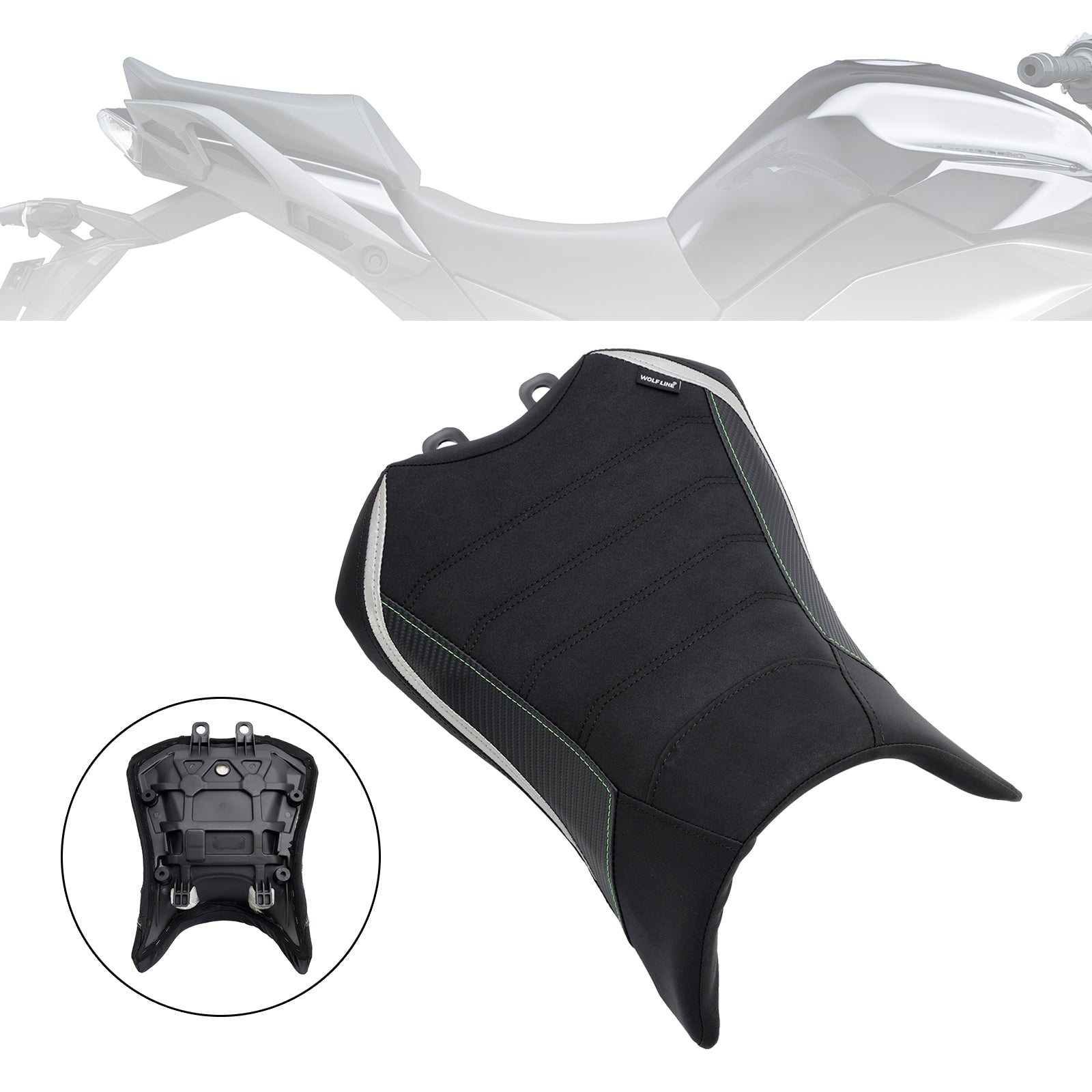 2022-2023 Front Raider Seat Driver Cushion Pu Fit Black For Kawasaki Ninja 1000Sx