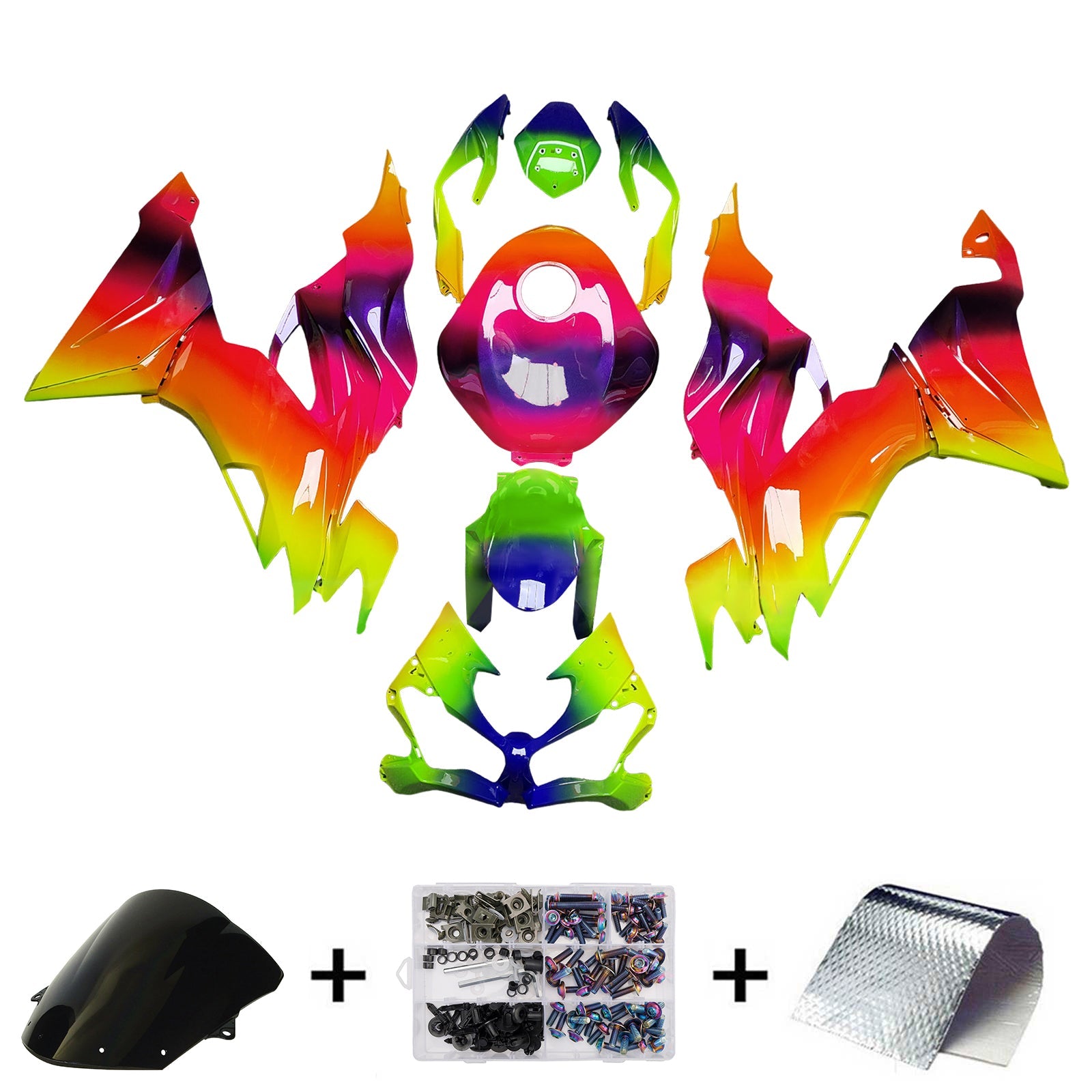 Injection Fairing Kit Bodywork Plastic ABS fit For Kawasaki ZX6R 2019-2023