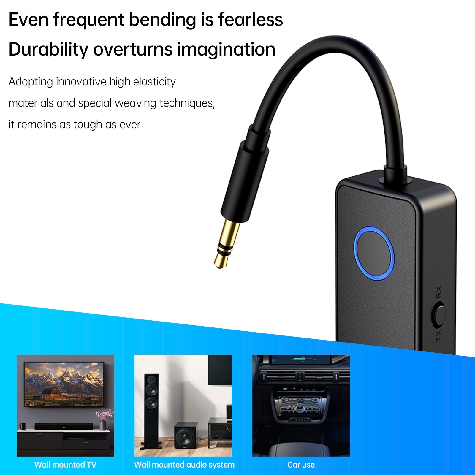 Bluetooth 5.4 Receiver Transmitter 2-in-1 3.5mm Wireless Audio Adapter