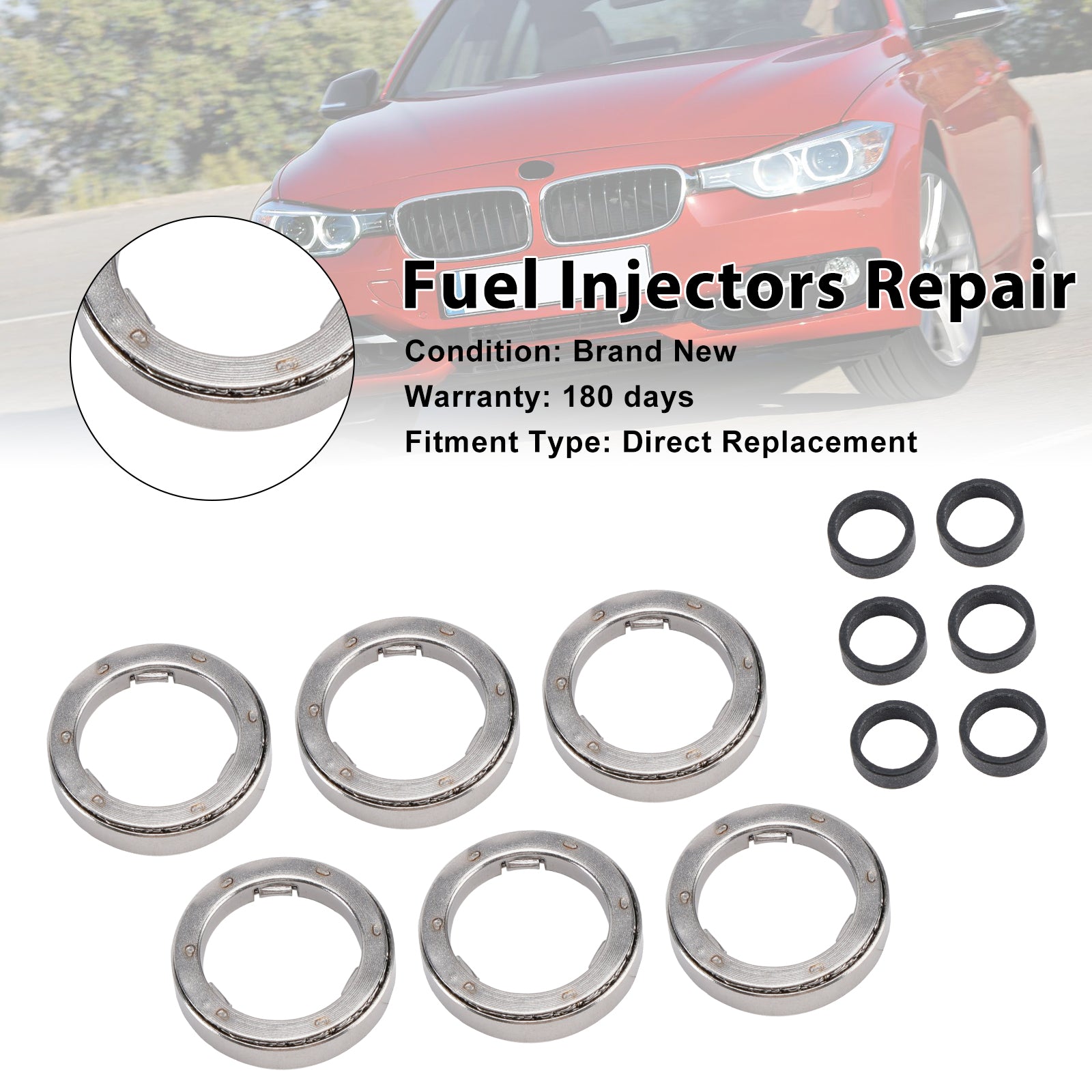 12PCS Fuel Injector Gasket Ring & Element Fit BMW 335i 340i 528i N20 B38 N55