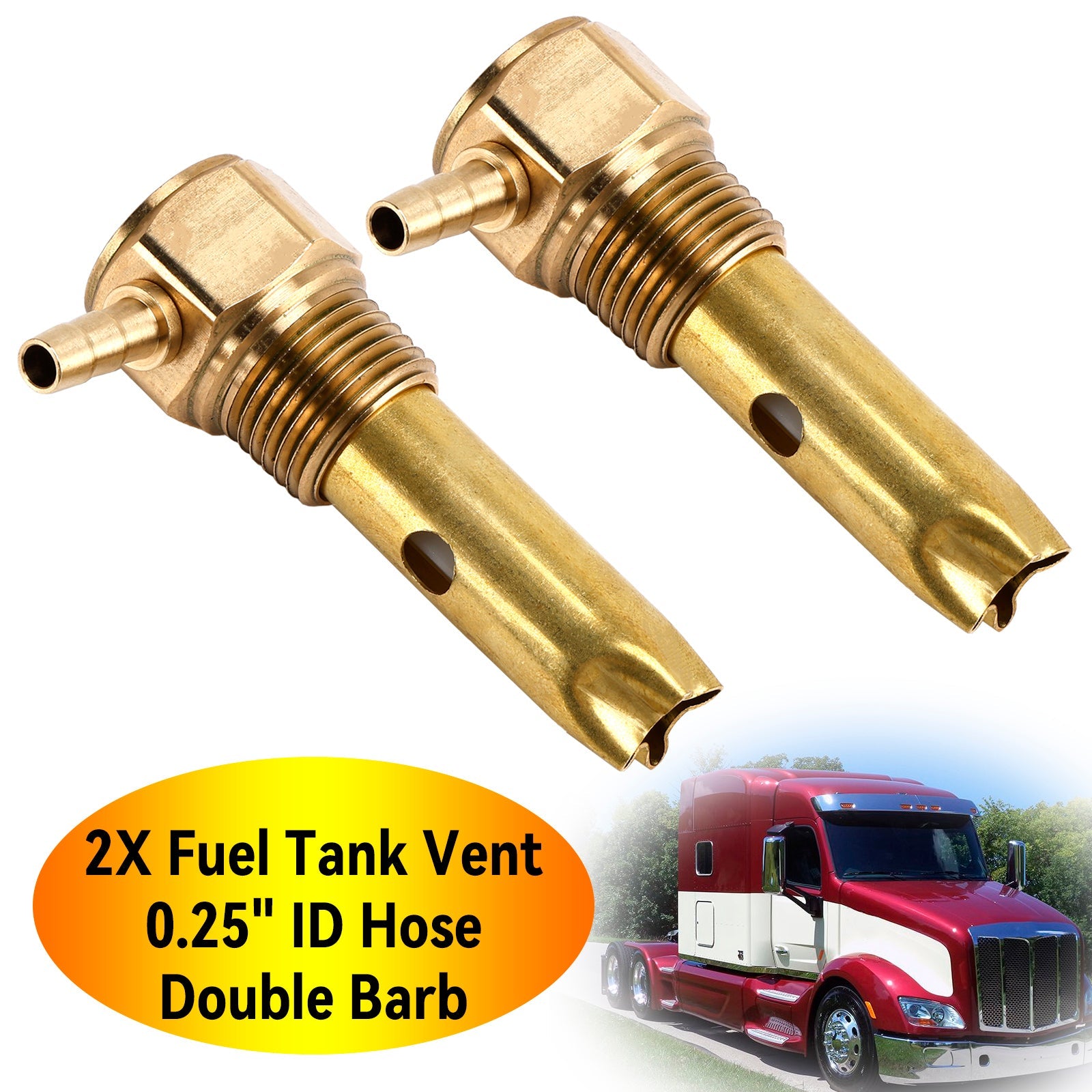 2X 0.25" ID Hose Double Barb Fuel Tank Vent Assy FTA-V-50-02 For Peterbilt