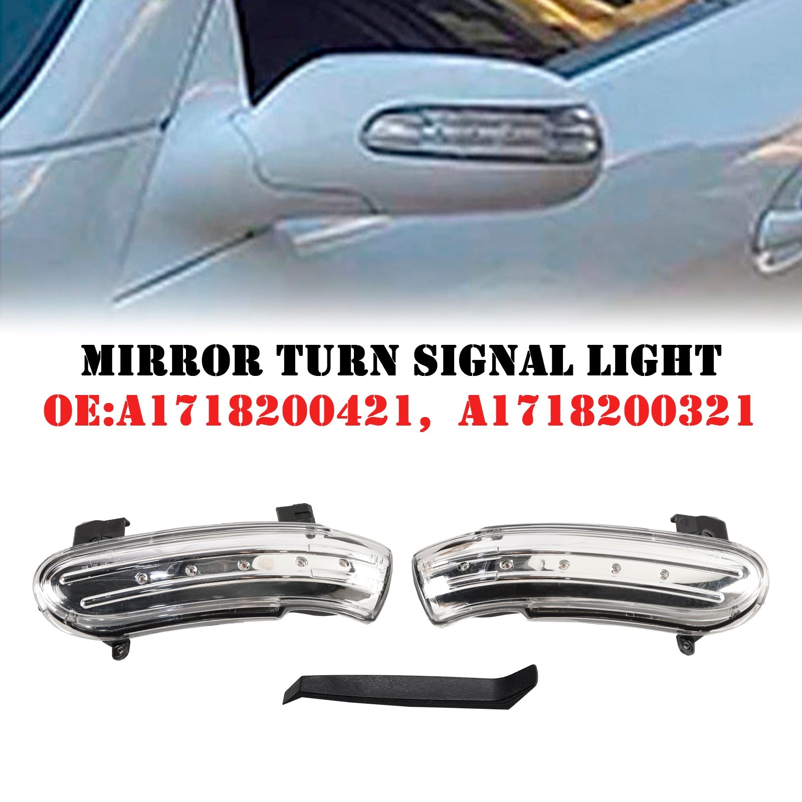 Clear LED Sequential Side Mirror Turn Signal Light for Mercedes-Benz SLK