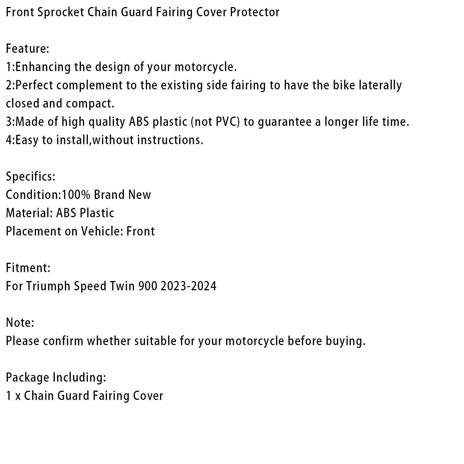 프론트 스프로킷 체인 가드 페어링 커버 스피드 트윈 900 2023-2024