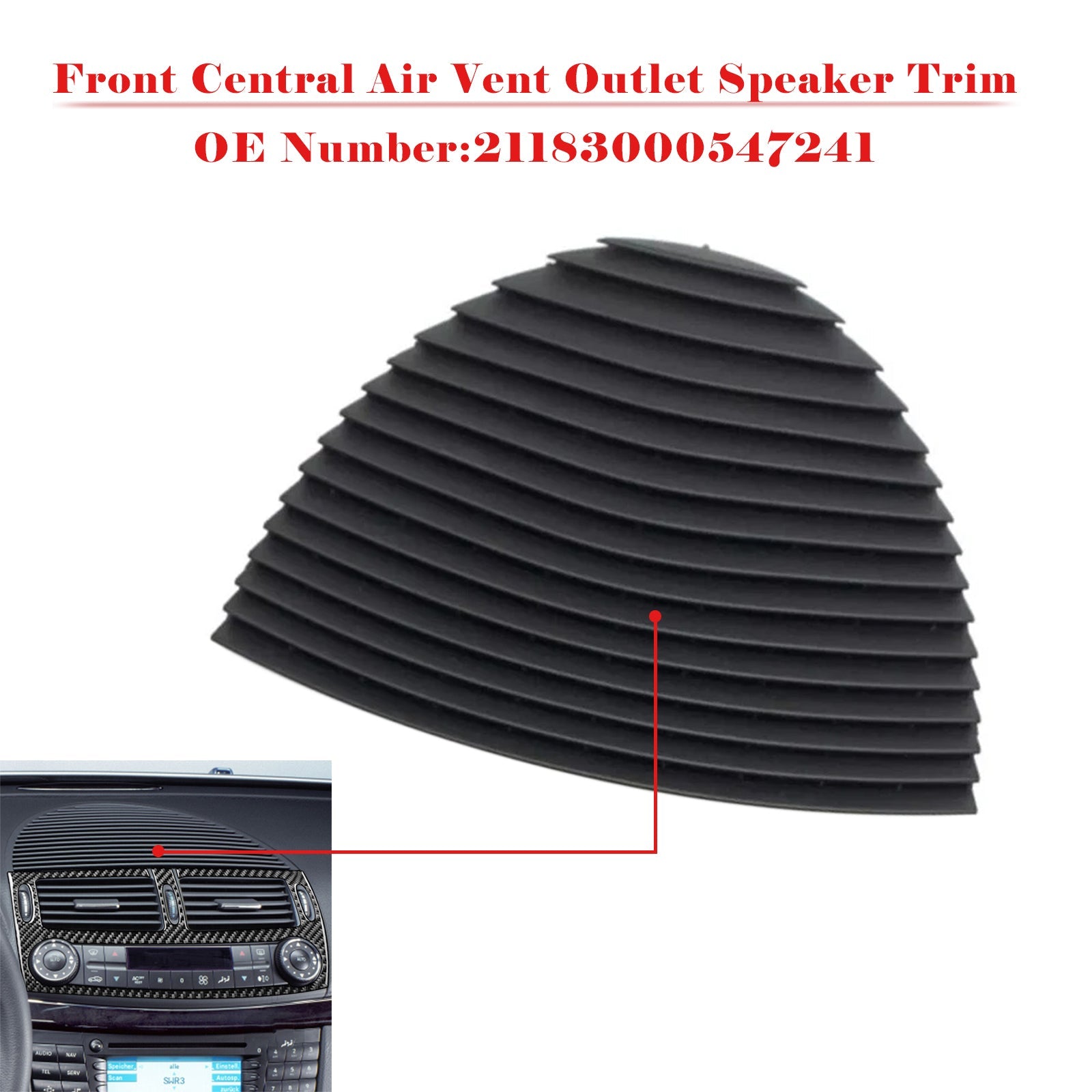 2003-2008 Benz E Class W211 Front Central Air Vent Outlet Speaker Trim