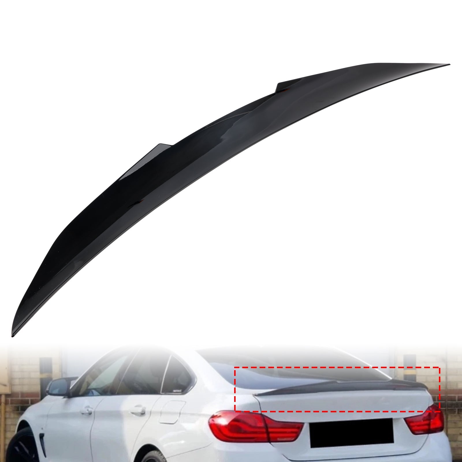 2014-2020 BMW 4 Series F36 4DR Coupe PSM Style Gloss Black Rear Boot Spoiler