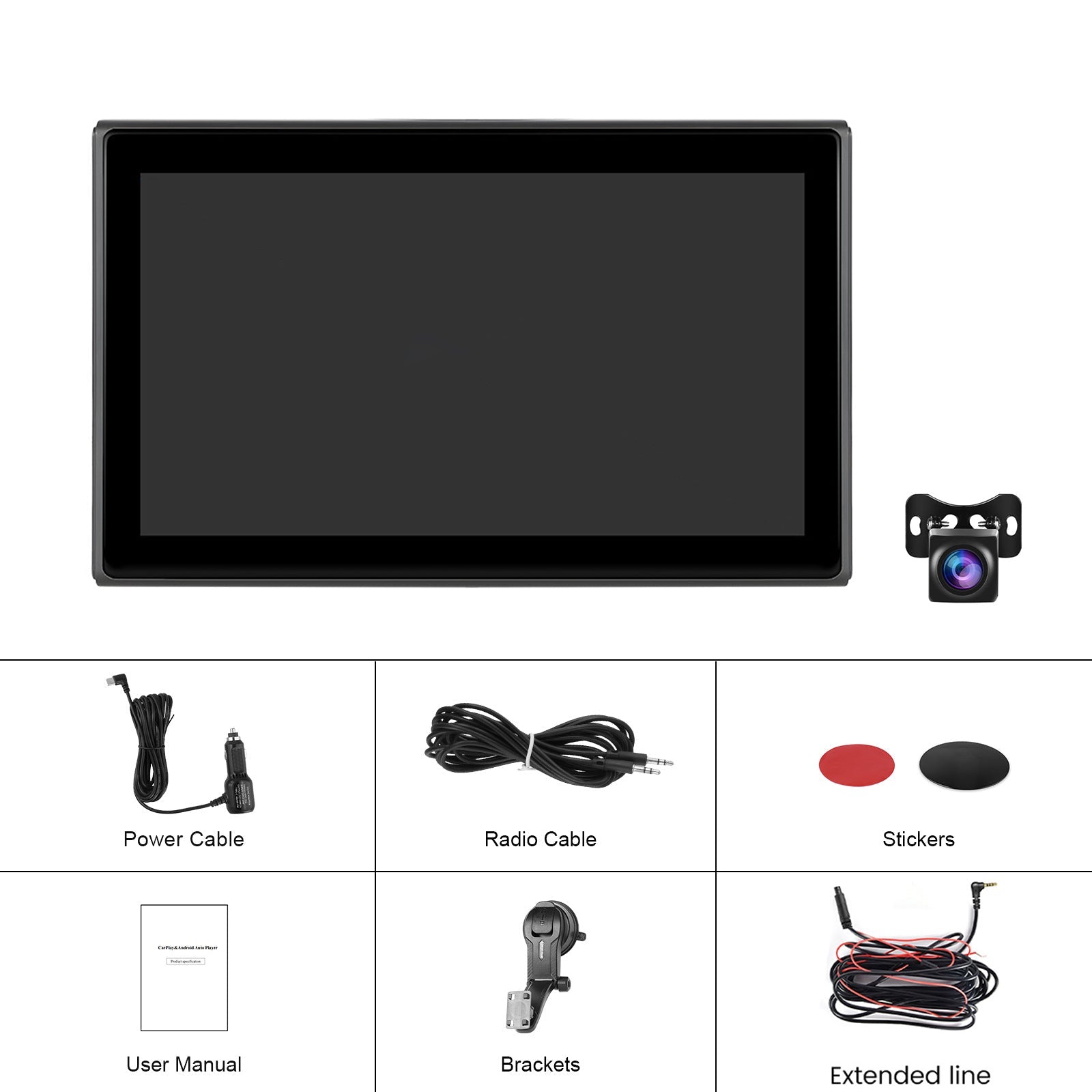 7-inch Full Touch Screen Apple CarPlay Horizontal Vertical Switching 12 LED Camera