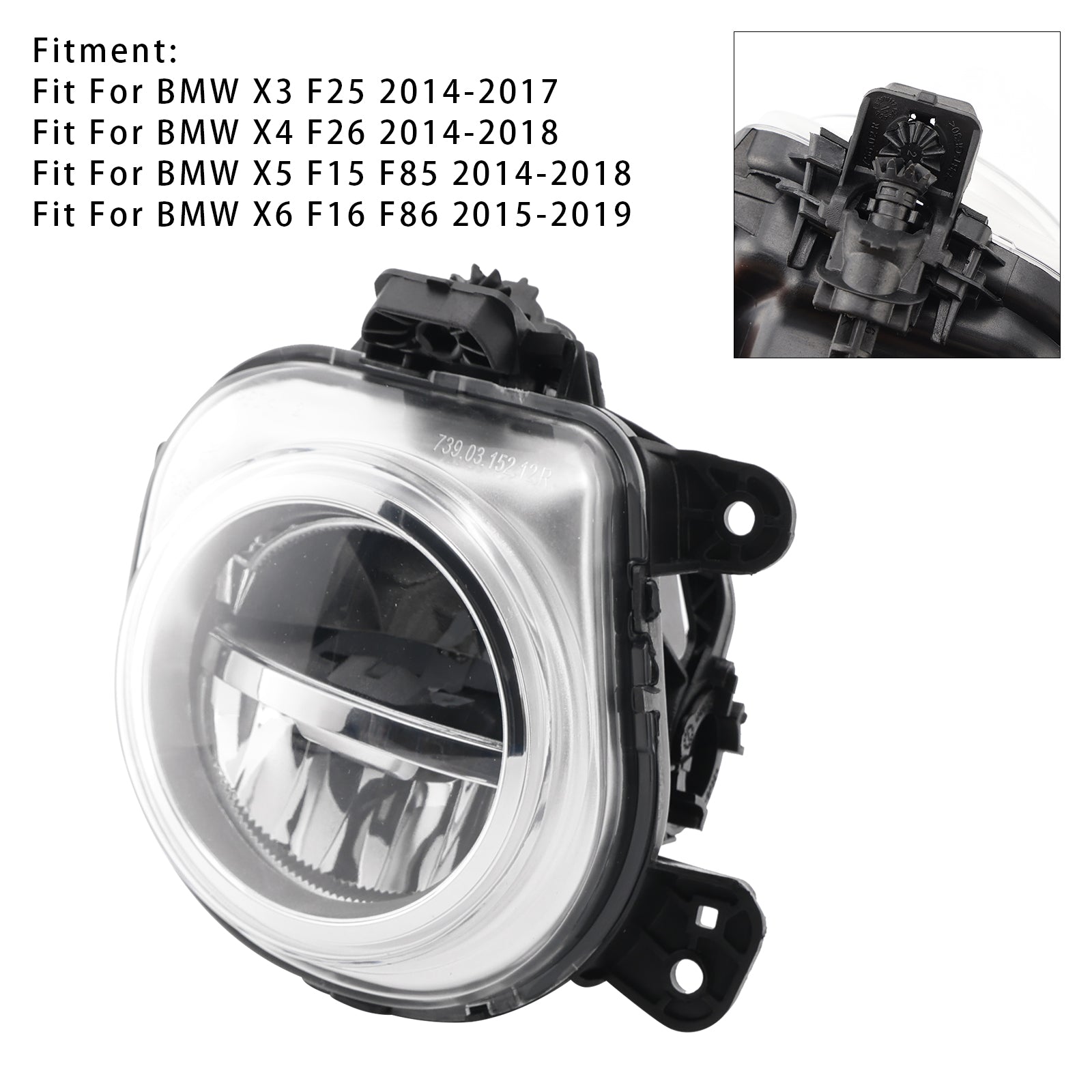 1 Pcs LED Front Right Fog Light For BMW X3 F25 X4 F26 X5 F15 X6 F16 63177317252