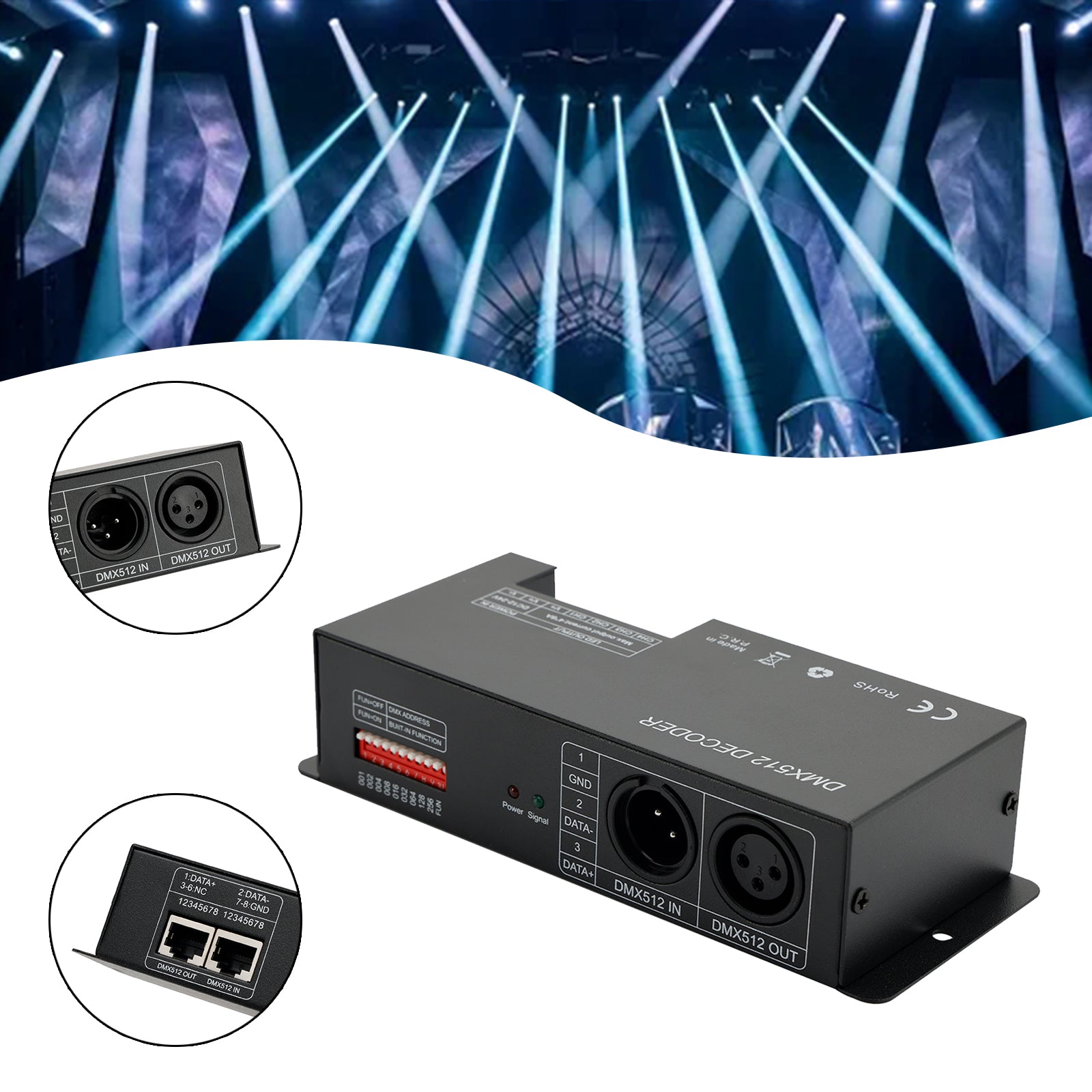 4 채널 DMX 512 디코더 RGBW PWM DIMMER 드라이버 LED 스트립 라이트 컨트롤러