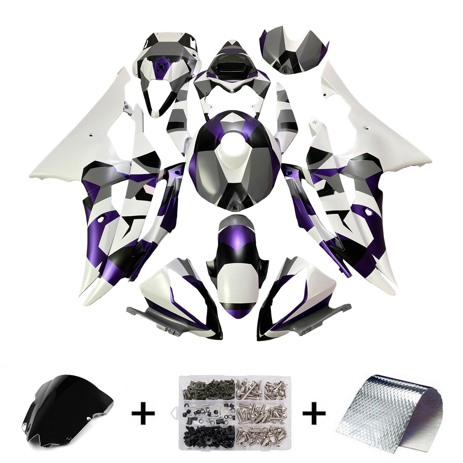 Injection Fairing Kit Bodywork Plastic ABS For Yamaha YZFR6 YZF-R6 2008-2016