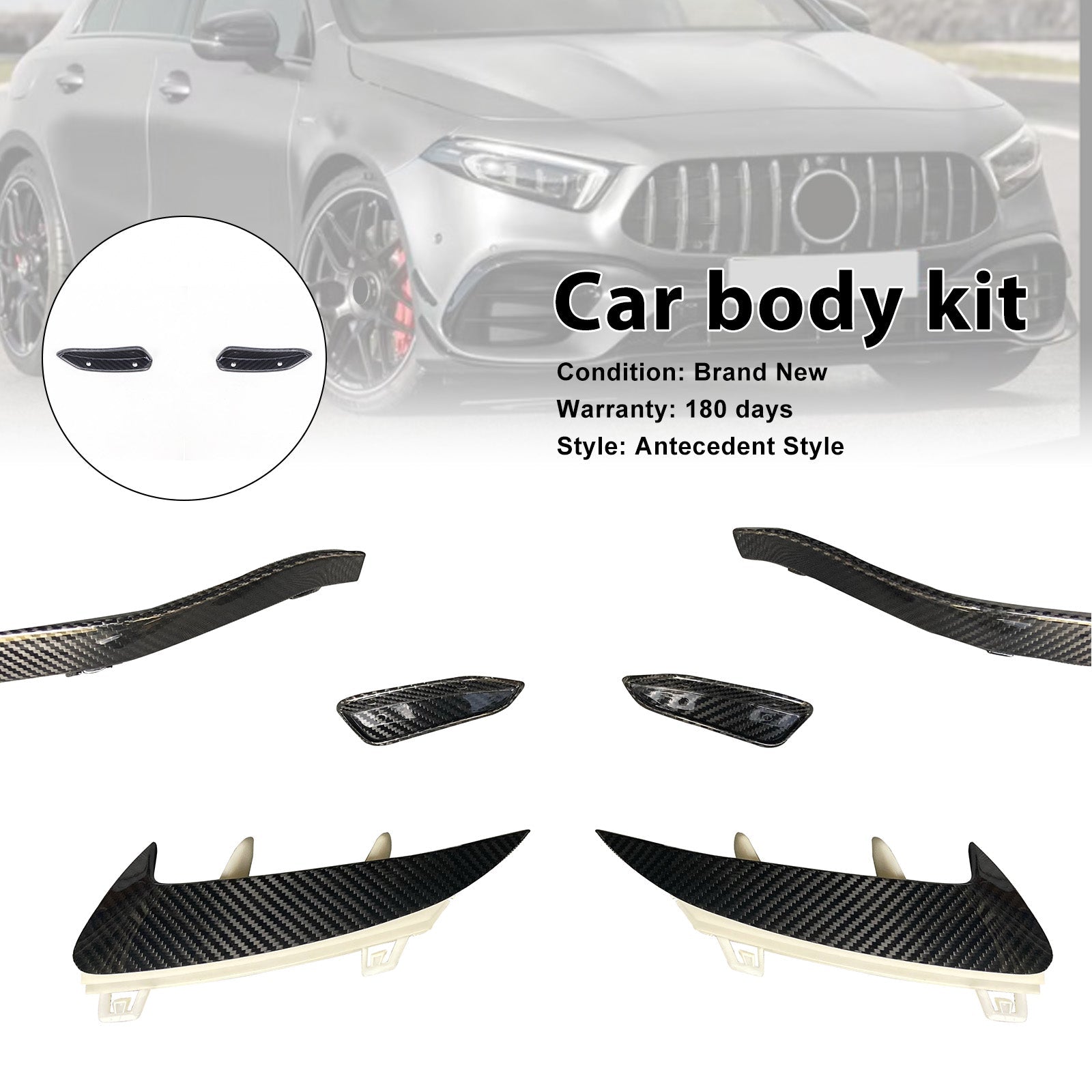 2019-2023 Fit Mercedes Benz A-Class W177 A45 Upgrade W177 A45S Carbon Fiber Body Kit Bumper