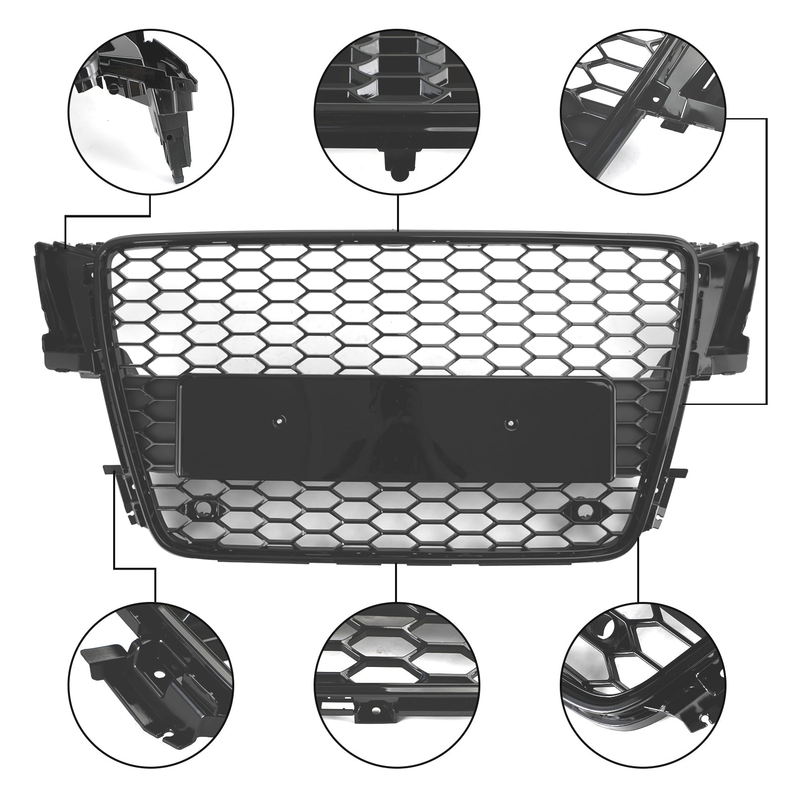 AUDI A5 S5 B8 2008-2012 RS5 Style Hood Henycomb Sport mesh Grille Grill