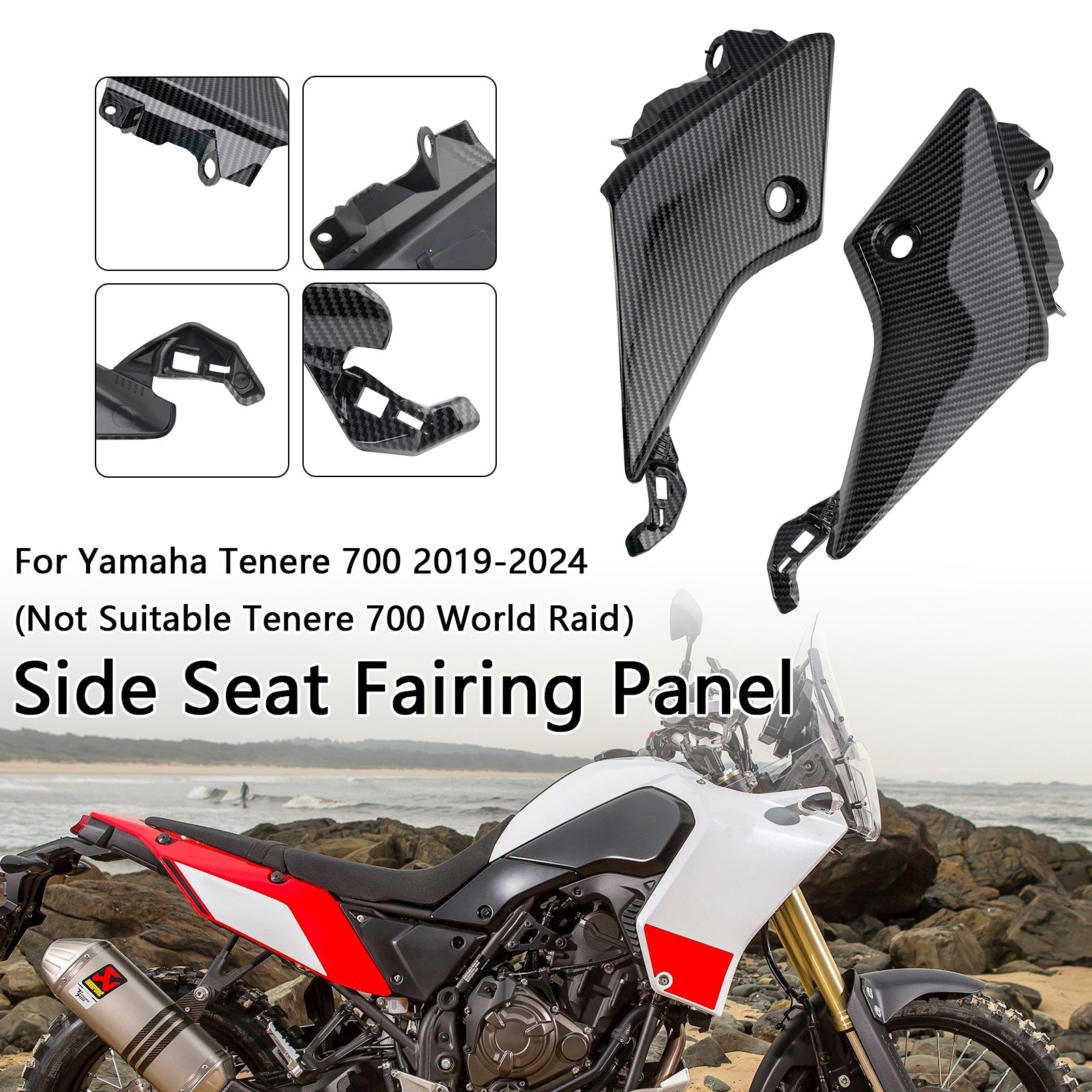 Side Seat Fairing Panel Cowl For Yamaha Tenere 700 2019-2024