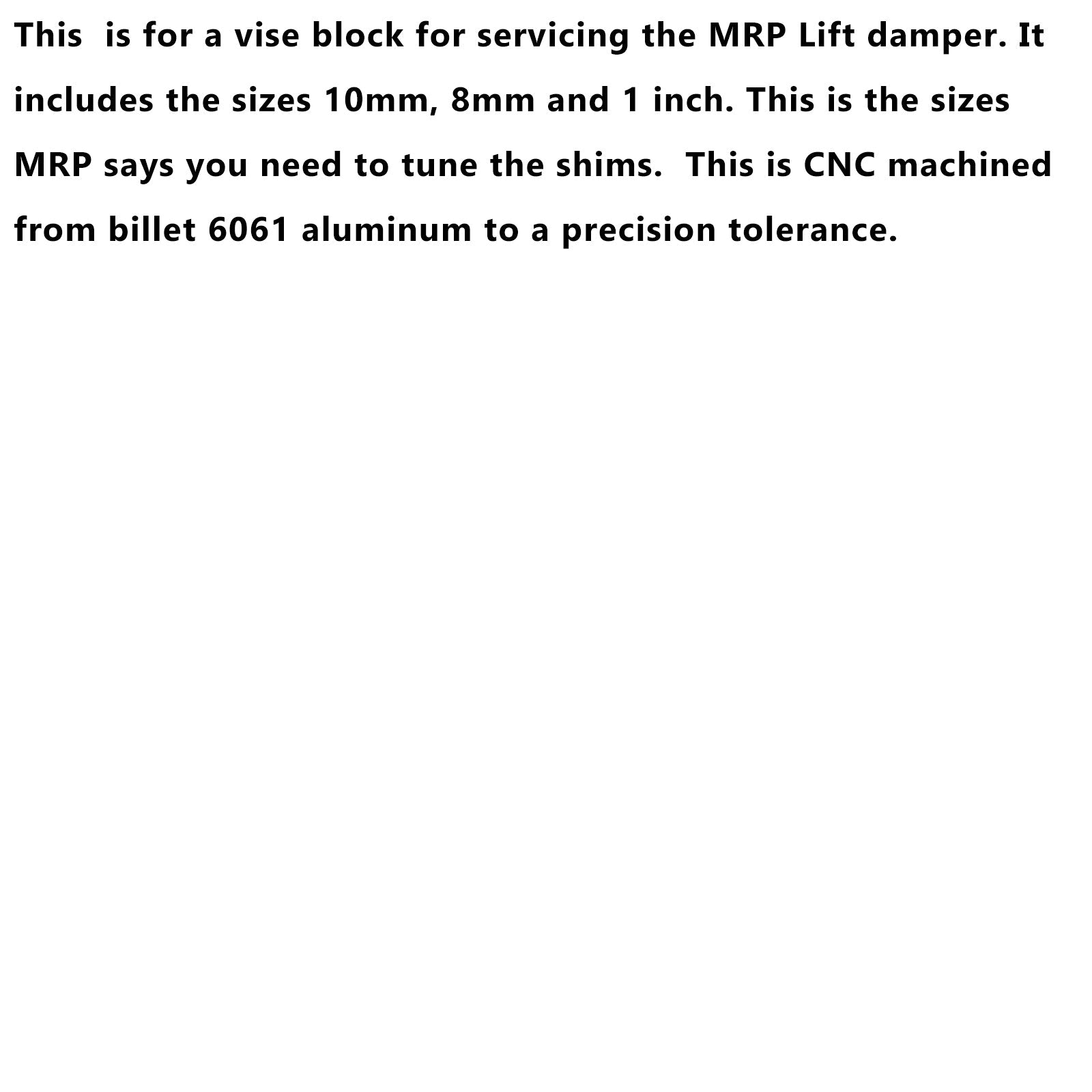 Tool for MRP Lift damper to tune it. Has 8mm/10mm/1 inch vise clamp/block