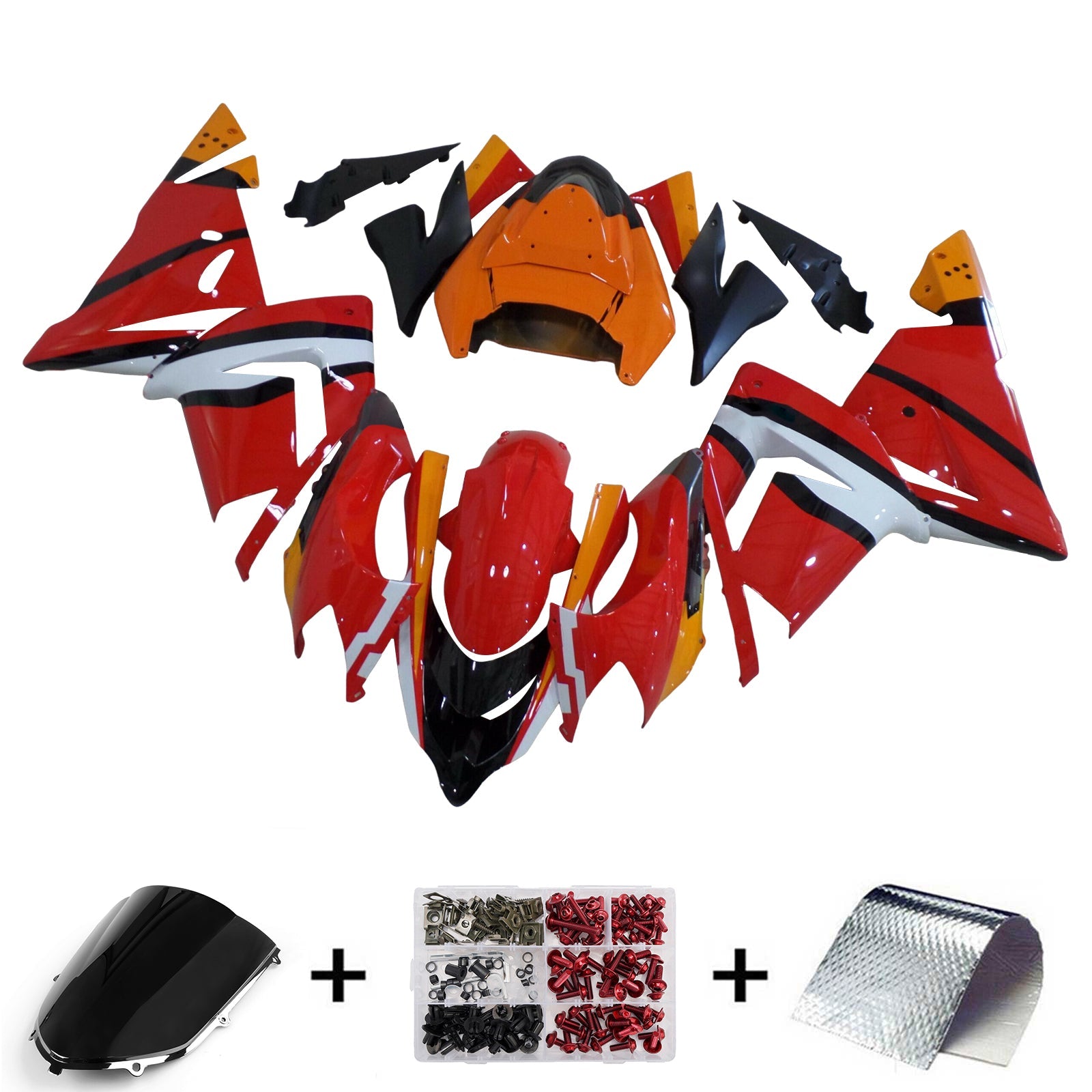 Injection Fairing Kit Bodywork Plastic ABS fit For Kawasaki ZX10R 2004-2005