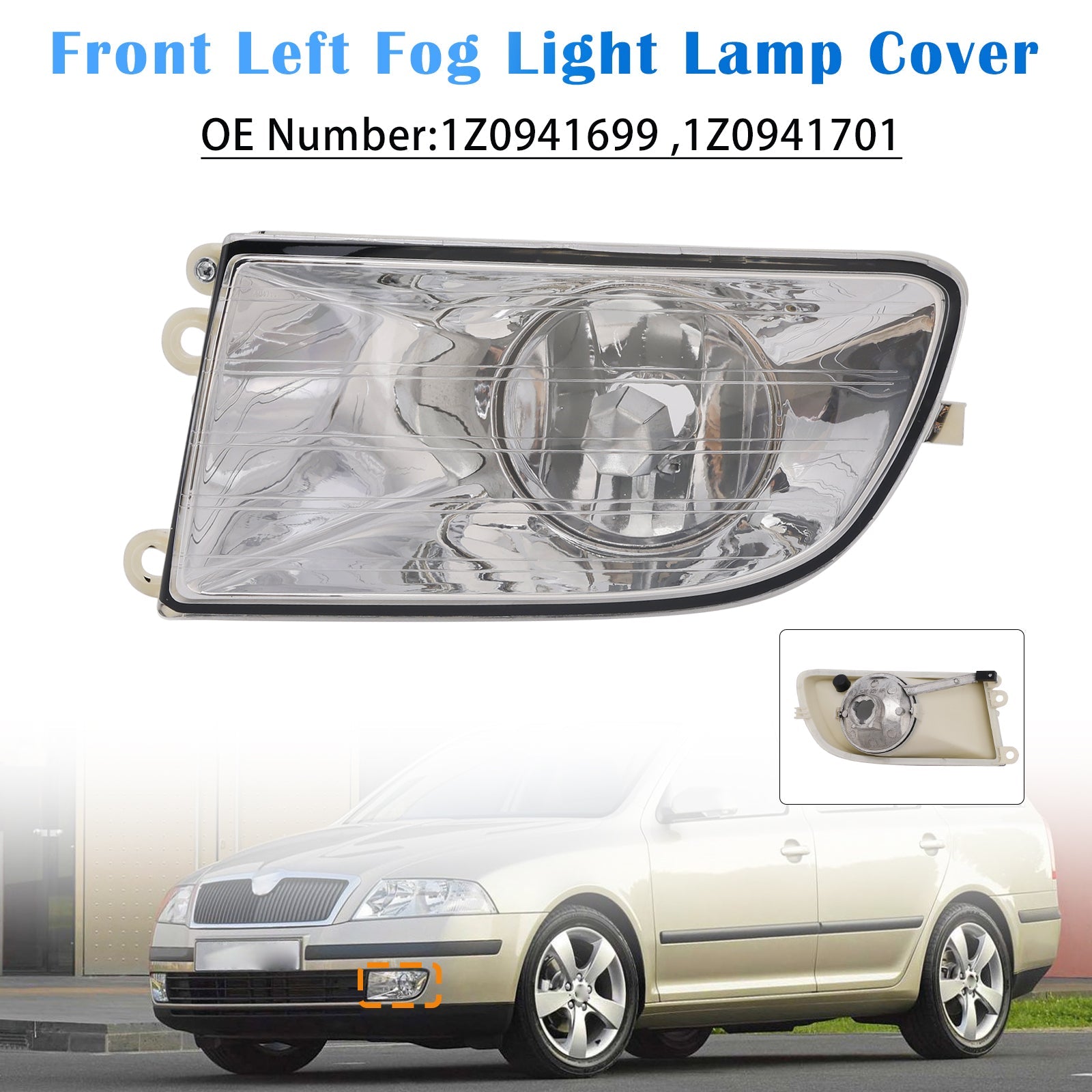Front Left Fog Light Lamp Cover 1710525 93357465 For Skoda Octavia II 04-08