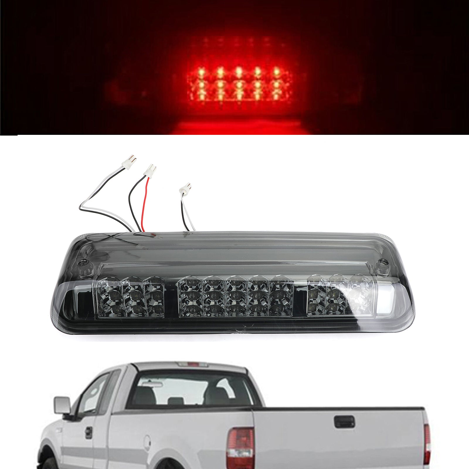 Black Rear Brake Light High Mount Stop Light For Ford Explorer Sport 07-10