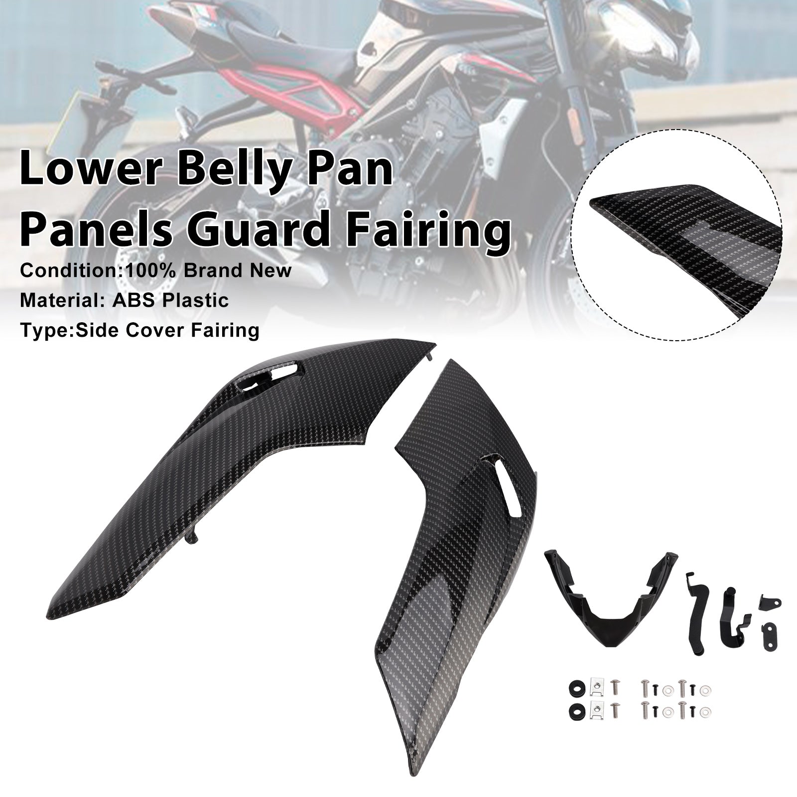Lower Belly Pan Panels Guard Fairing For Street Triple 765 R/RS 2020-2022