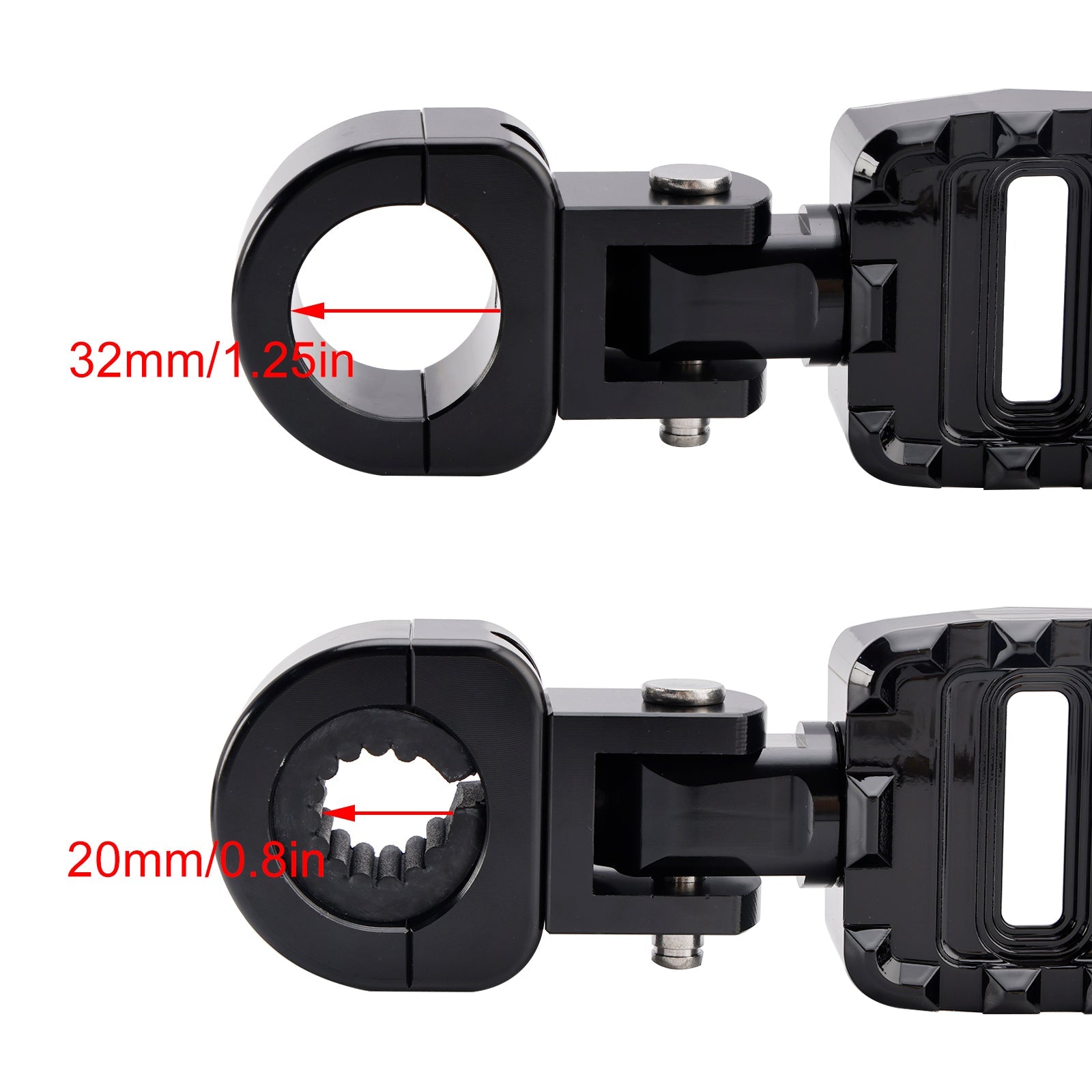 Universal Front Footrests Foot Pegs fit for motorcycle with 1.25 inches bars