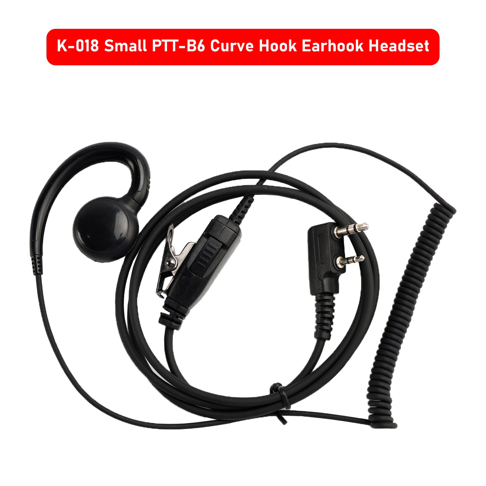 K-018 Small PTT-B6 Curve Hook Earhook Headset For TK-208 TH-D7 RPU416A KG-UVD1
