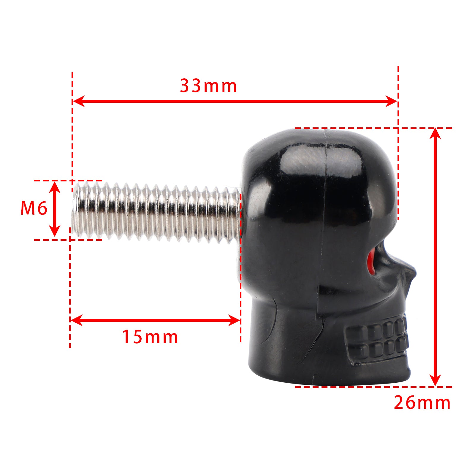 M6 Plastic Custom Head Skull License Plate Frame Screws Bolts Hardware Black X2