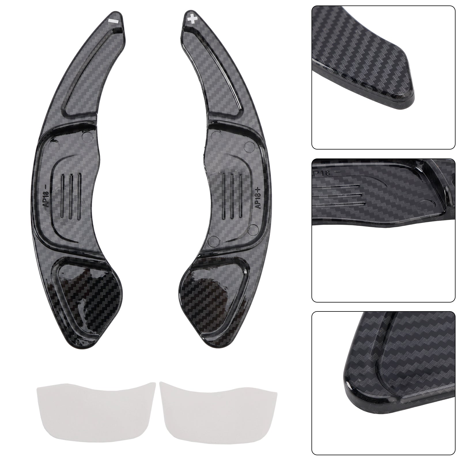 Carbon Look Steering Wheel Paddle Shifter Extension Covers Fit VW MK7 Golf