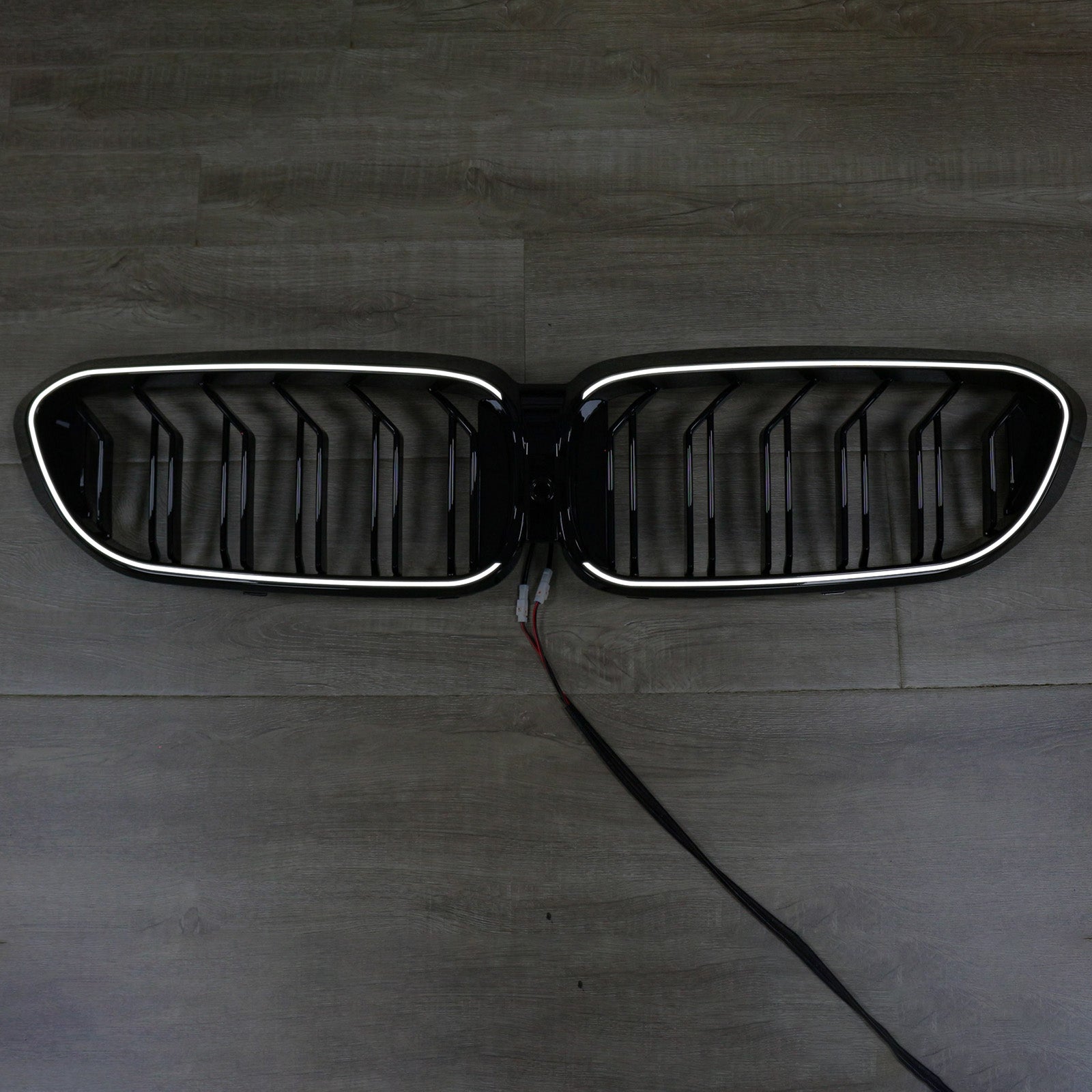 Double Slat Front Kidney Grille Fit BMW 5 Series G30 G31 2017-2020 Gloss Black