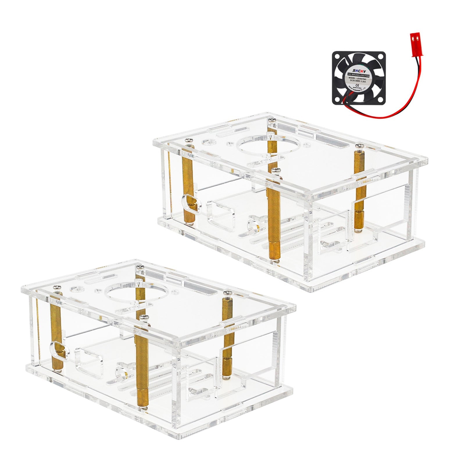 Orange Pi 4A Transparent Protective Box Orange Pi 4A Acrylic Case w Cooling Fan