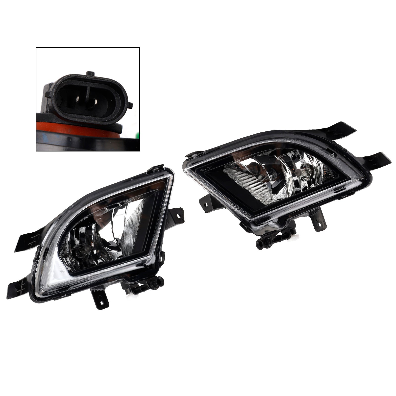 2015-2018 VW Volkswagen Jetta Pair Front Bumper Clear Lens Fog Light Lamp