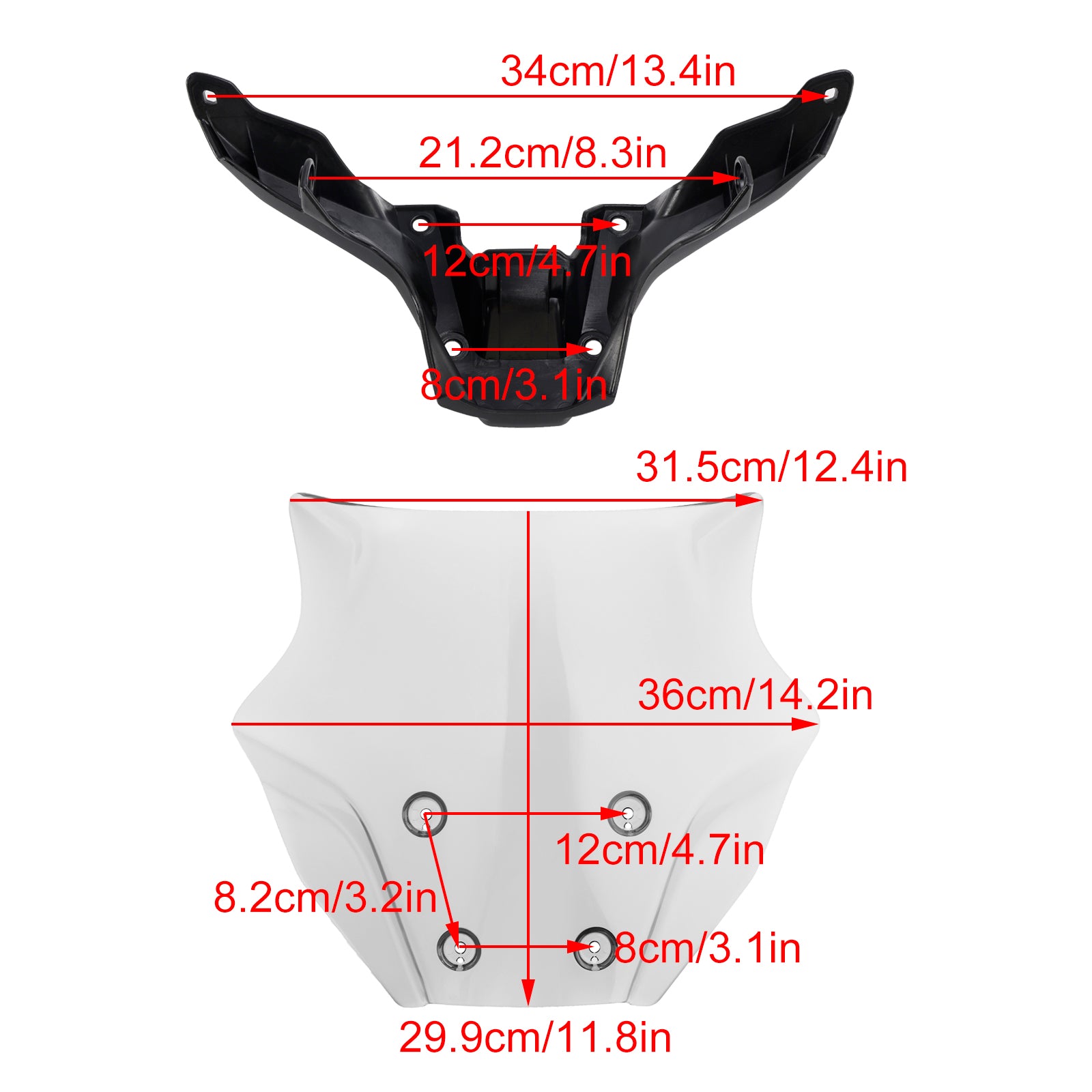 2024-2025 야마하 MT-09/SP 윈드실드 윈드스크린 + 브라켓