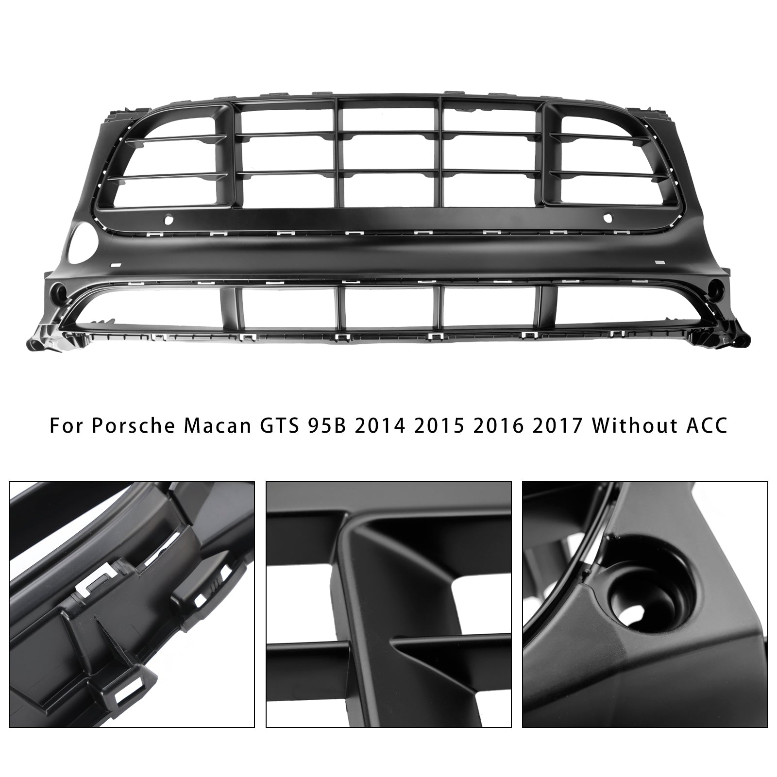 Front Bumper Grill Grille 95B807683-AG-0K1 Fit Porsche Macan GTS 2014-2017