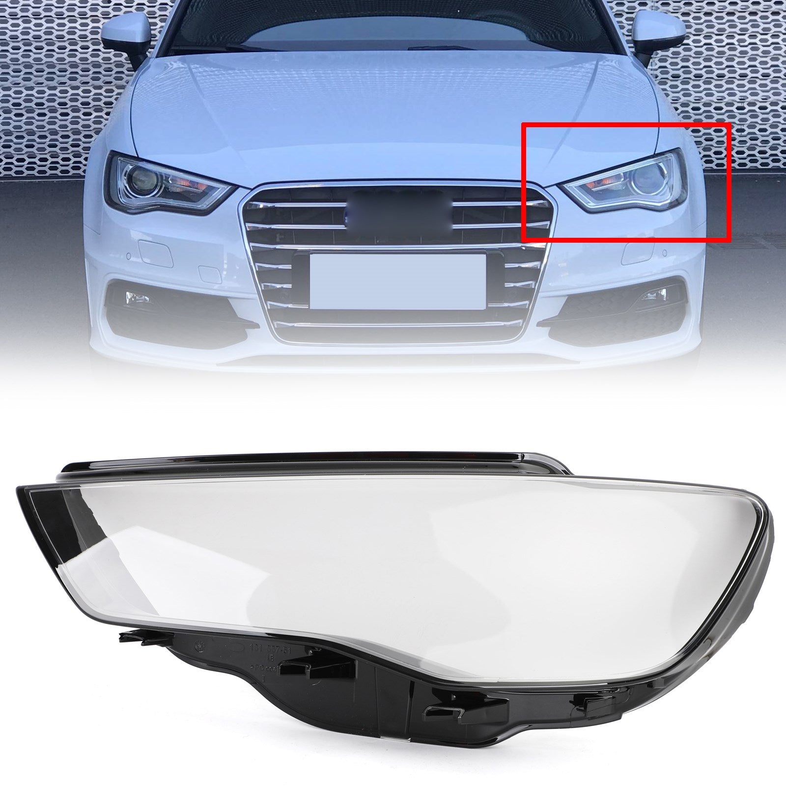 Left & Right Pair Headlight Cover Headlamp Lens For Audi A3 2013-2016 Clear