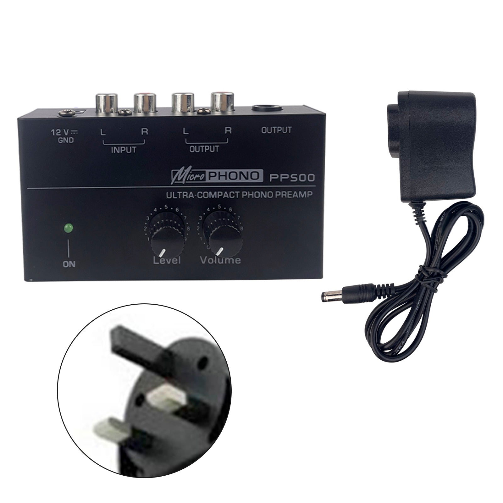 PP500 Phono Preamp Preamplifier 12V Level Volume Control for LP Vinyl Turntable