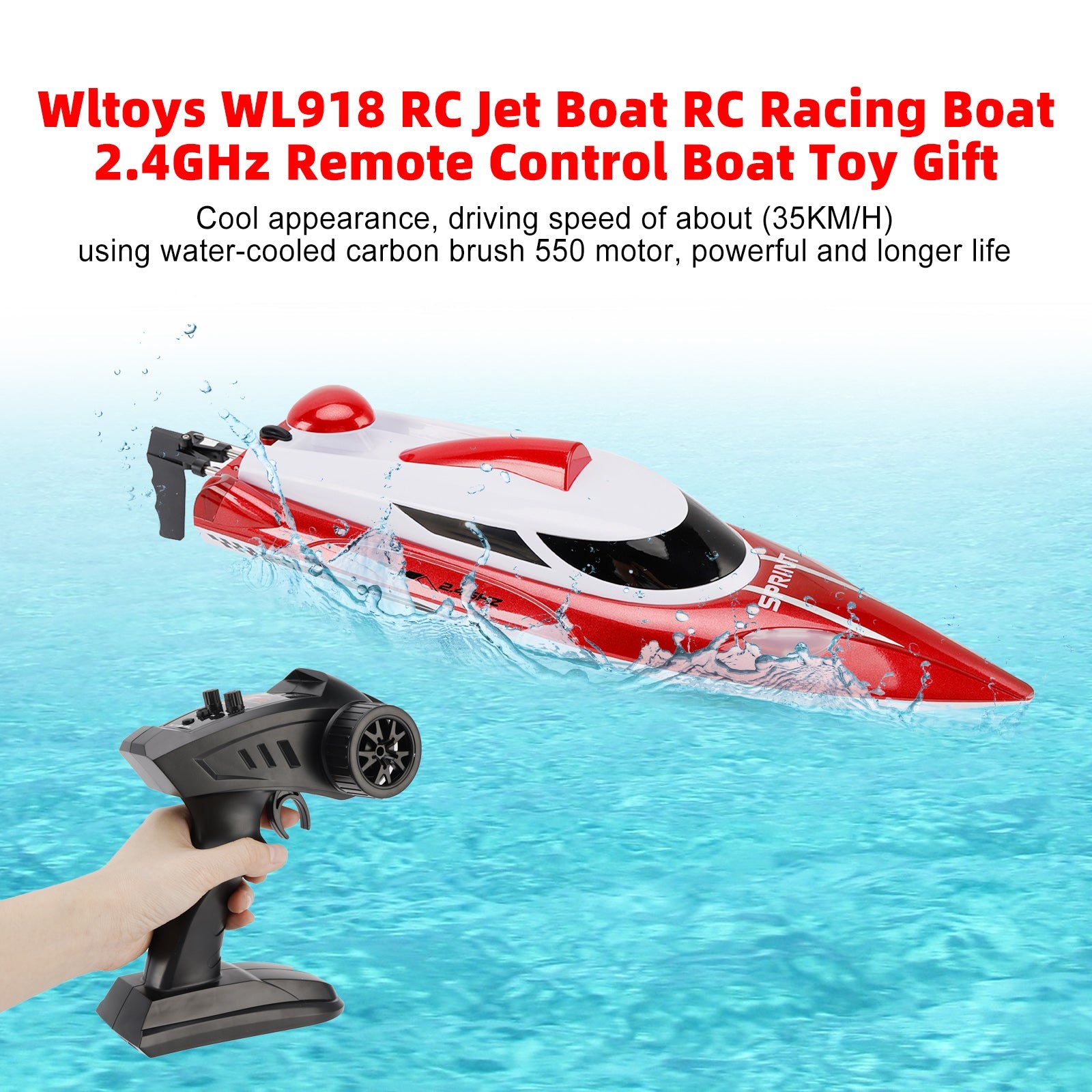 Wltoys WL918 RC Jet Boat RC Racing Boat 2.4GHz Remote Control Boat Toy Gift