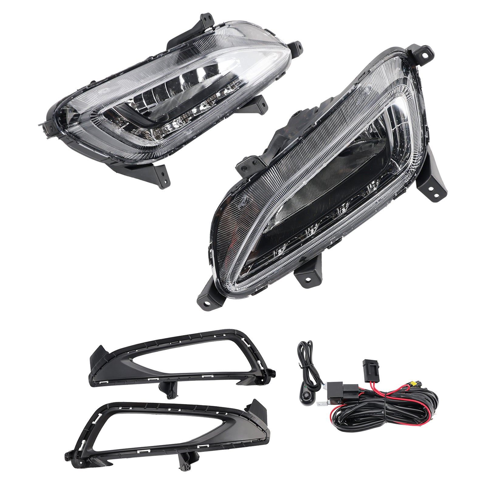 2016-2018 Hyundai Tucson LED Fog Lights Front Bumper Lamps with DRL 86525-D3200 5000K-7000K