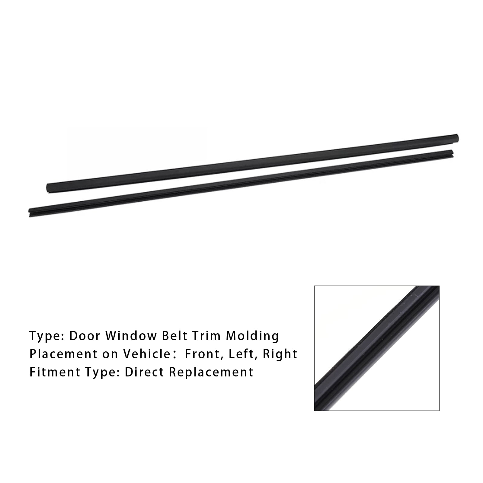 2006-2011 Honda Civic Coupe (2Dr) 2PCS L&R Side Door Window Belt Trim Molding 72410-SVA-A01ZA