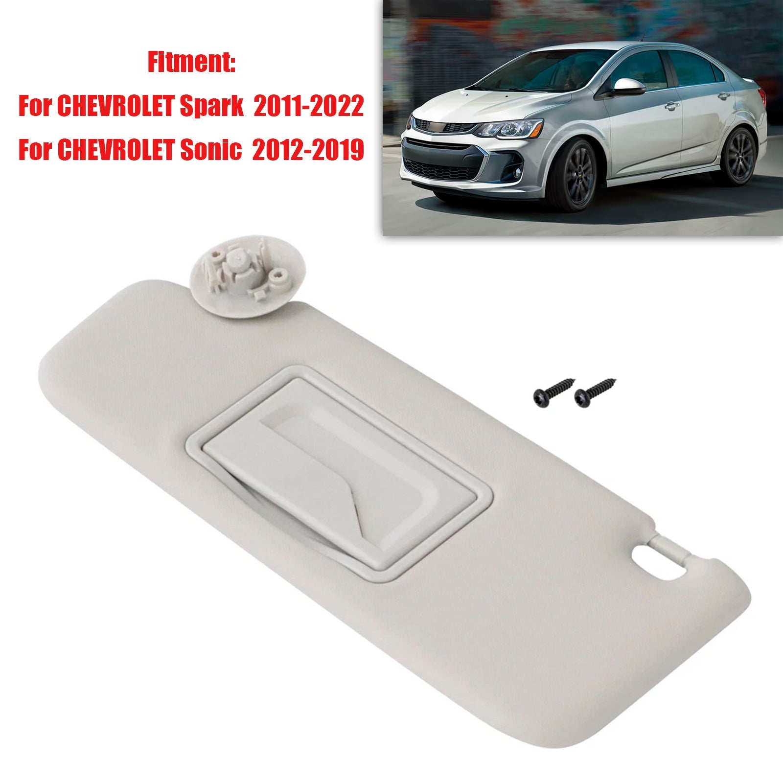 Gray Left Side Sun Visor 42478247 For Chevrolet Sonic 2012-2019