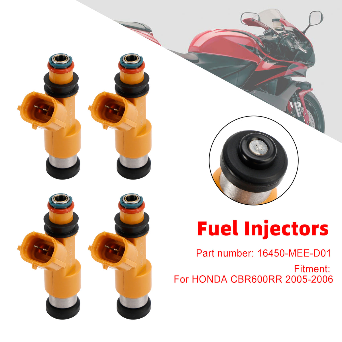 2005-2006 Honda CBR600RR 4PCS Fuel Injectors 16450-MEE-D01