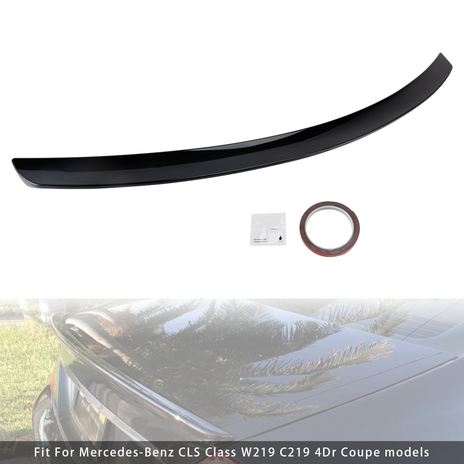 Gloss Black Rear Boot Spoiler For Mercedes-Benz CLS-Class W219 CLS63 Style 2005-2010