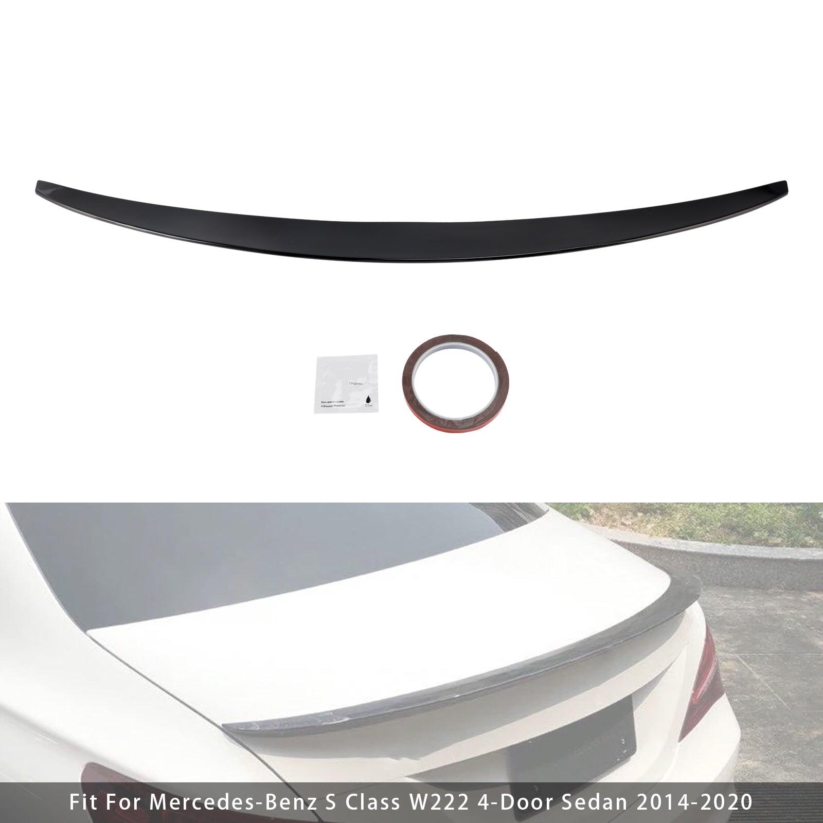 2014-2020 Mercedes-Benz S-Class W222 Gloss Black Rear Boot Spoiler