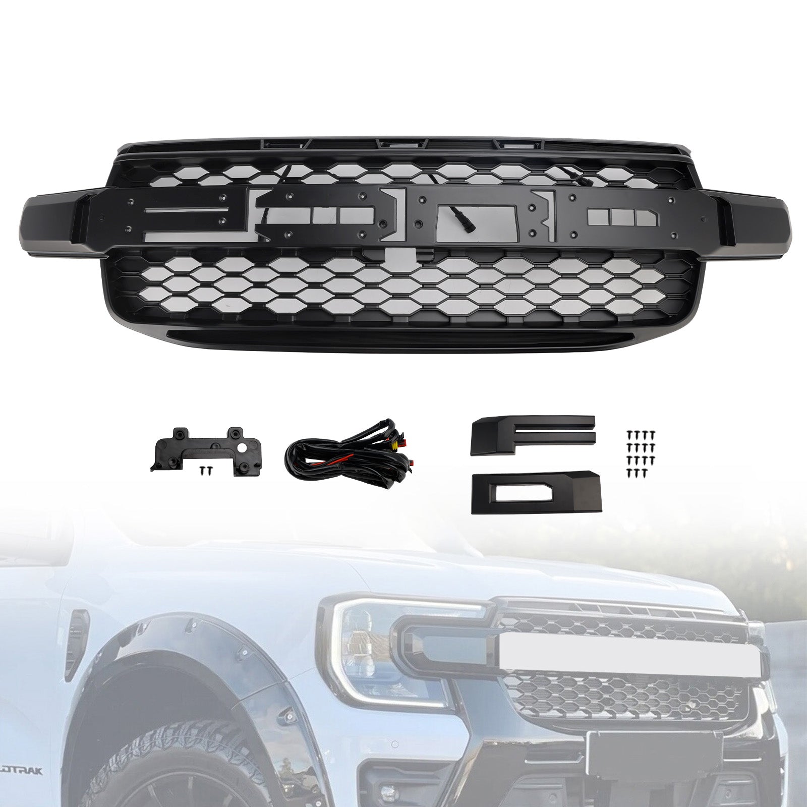 2023-2025 Ford Ranger Everest Next Gen Wildtrak Front Bumper Grill Grille