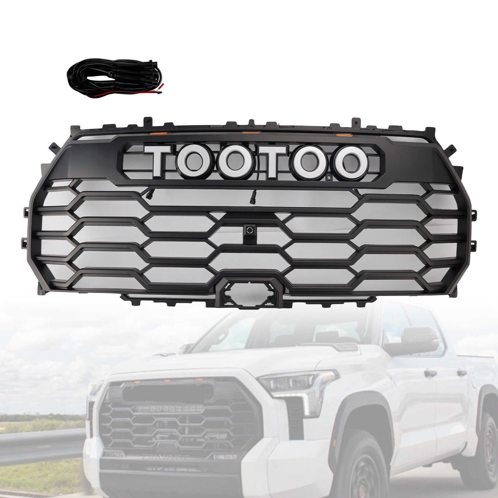 Matte Black Front Grill Grille 53101-0C220 Fit Toyota Tundra 2022-2025 TRD PRO