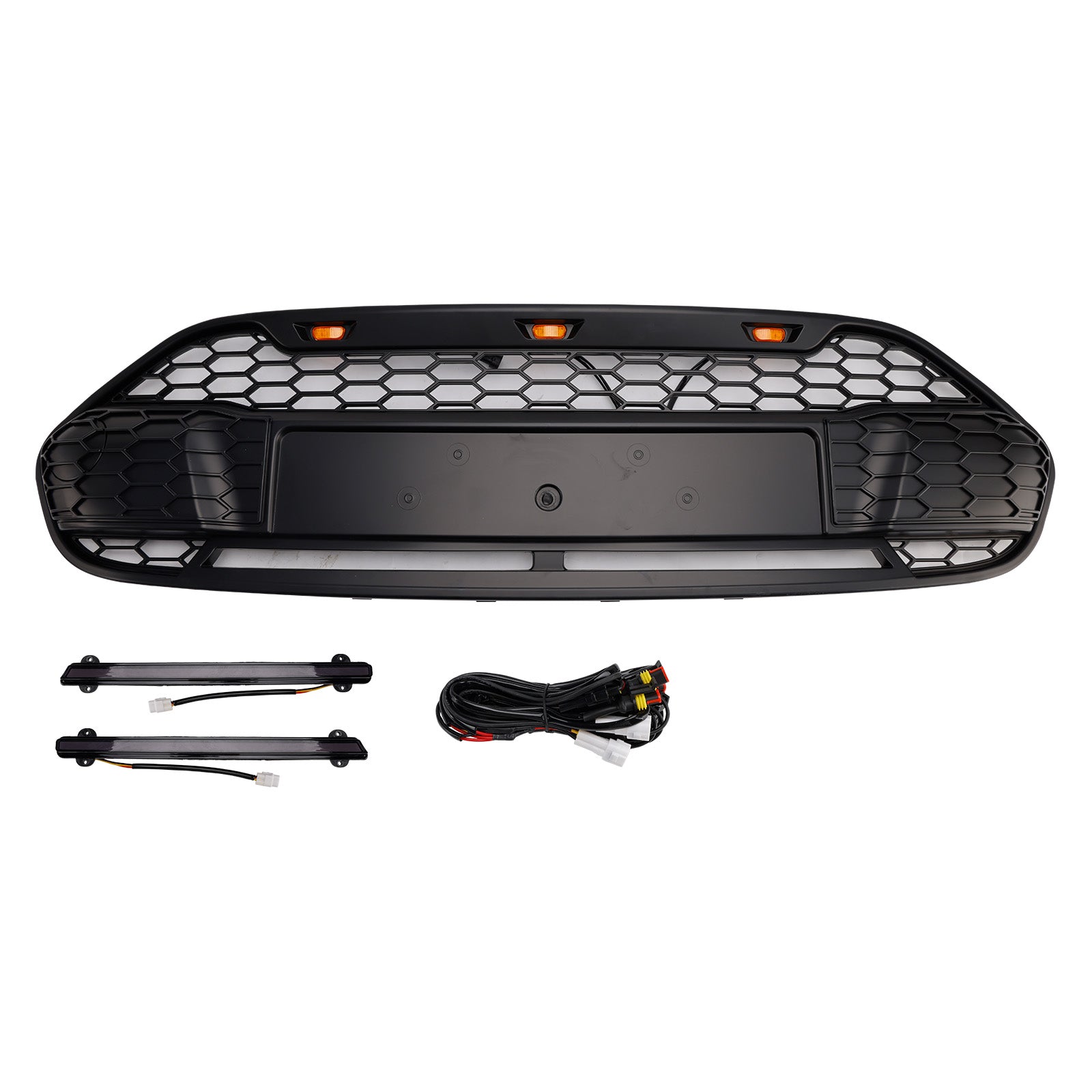 2014-2018 Ford Transit Connect W/LED Black Front Bumper Grill Grille