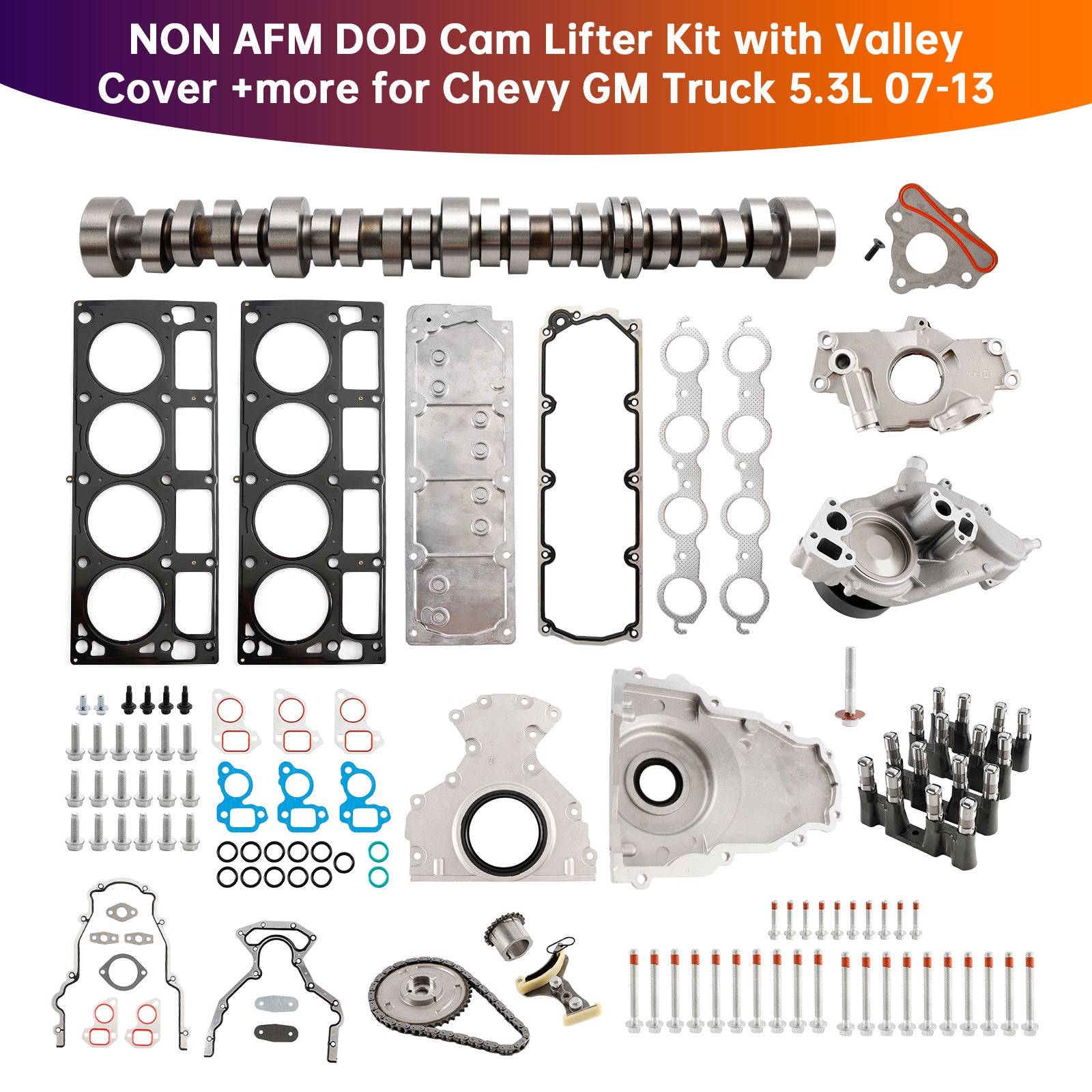 2005 GMC ENVOY XUV 5.3L 5328CC 325CID V8 OHV NON AFM DOD Cam Lifter Kit with Valley Cover +more