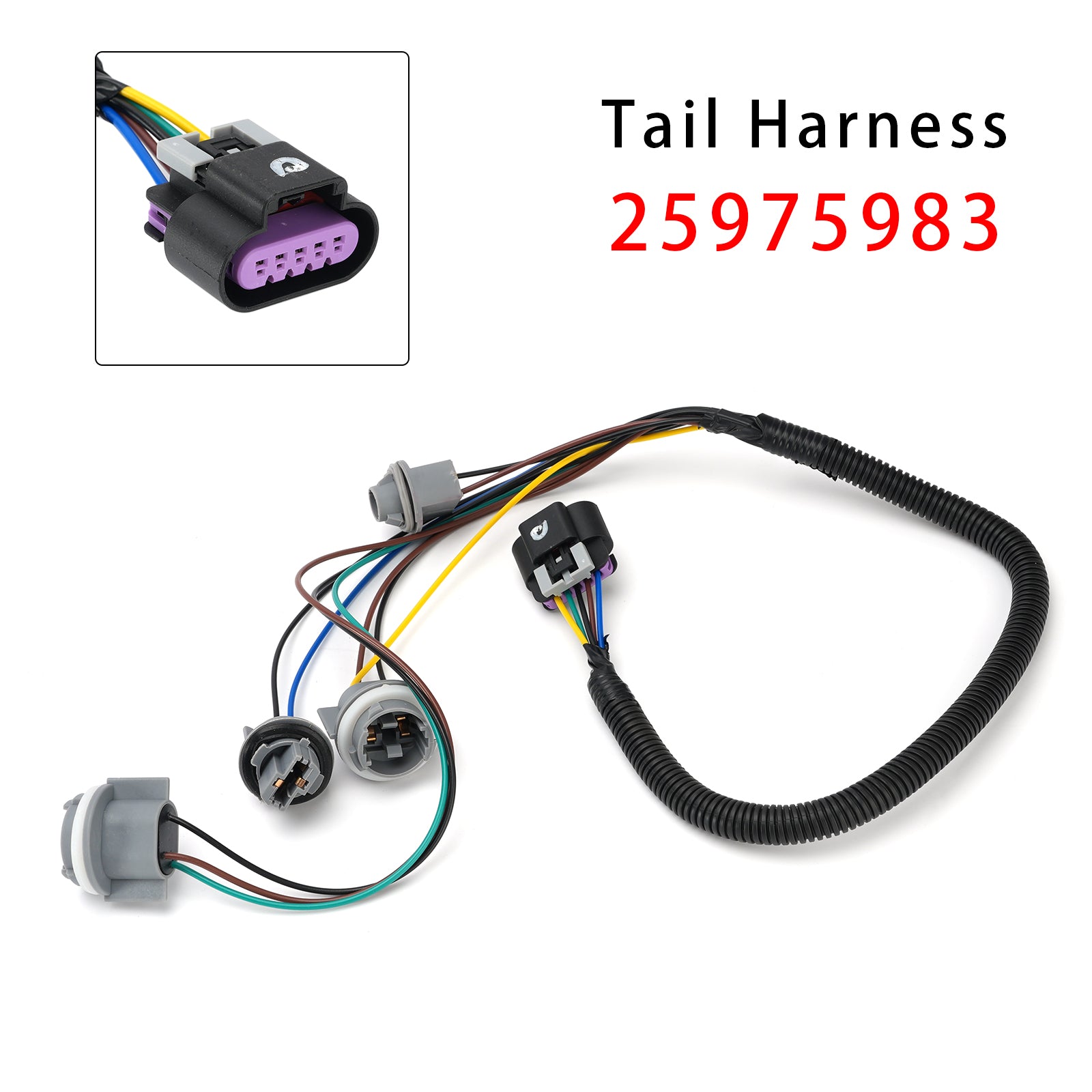 Tail Light Wiring Harness 25975983 For GMC Yukon XL 1500 2500 2007-2014