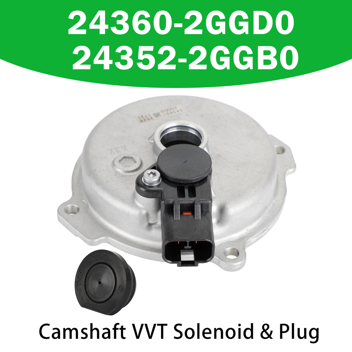 Camshaft VVT Solenoid & Plug for Kia 2.0L 2.4L 15-21 24360-2GGD0 24352-2GGB0