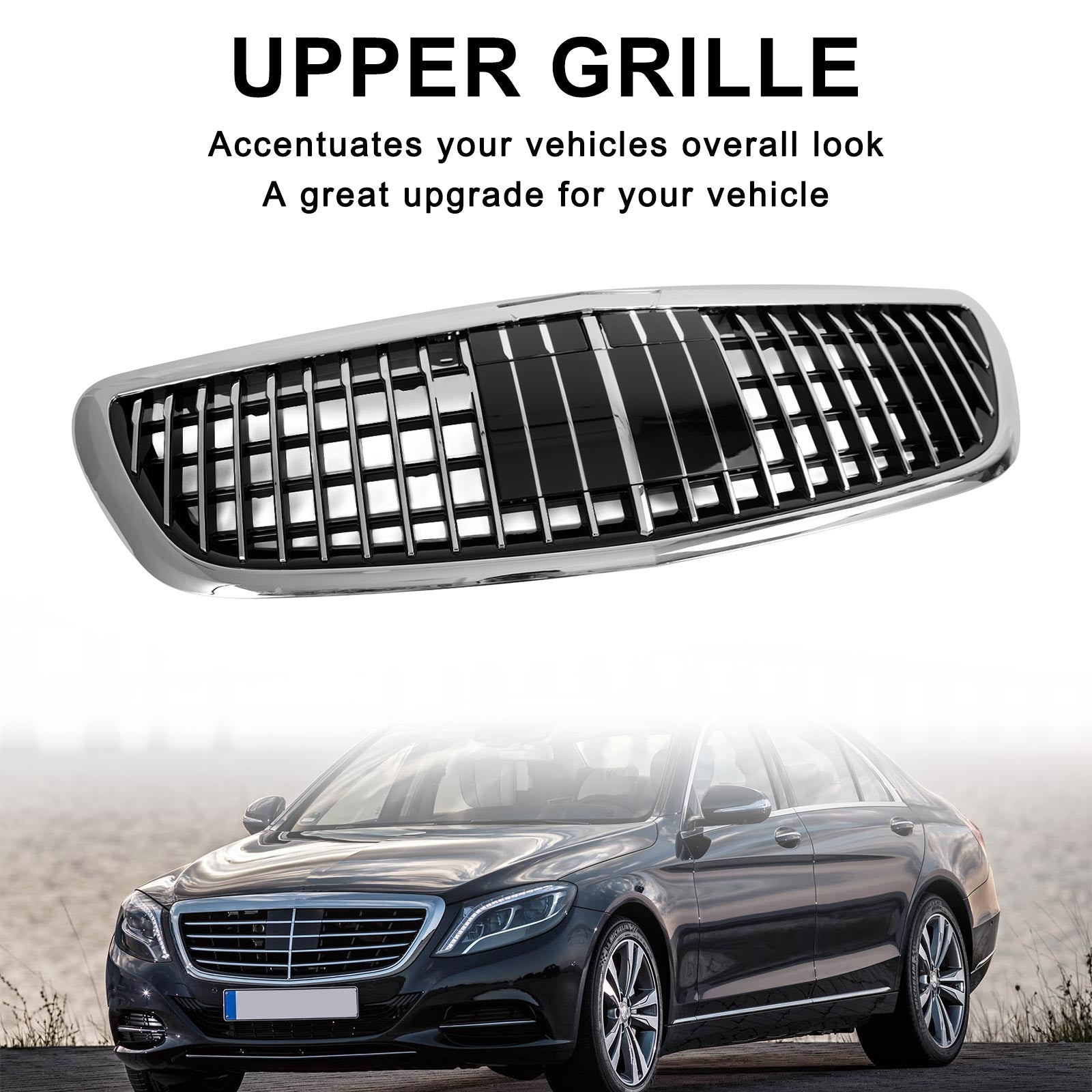 Front Bumper Upper Grille Grill fit Mercedes Benz W222 S class 2014-2020 with ACC