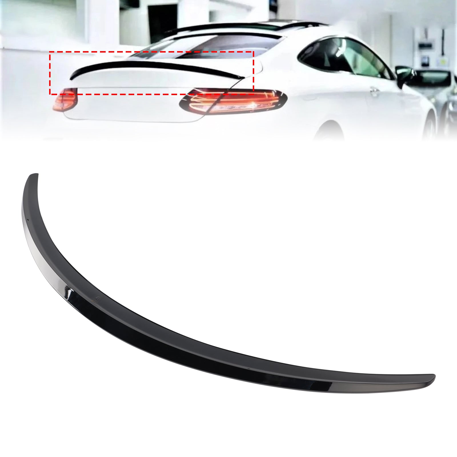 2014-2021 Mercedes-Benz C-Class W205 C205 Coupe Gloss Black Rear Spoiler