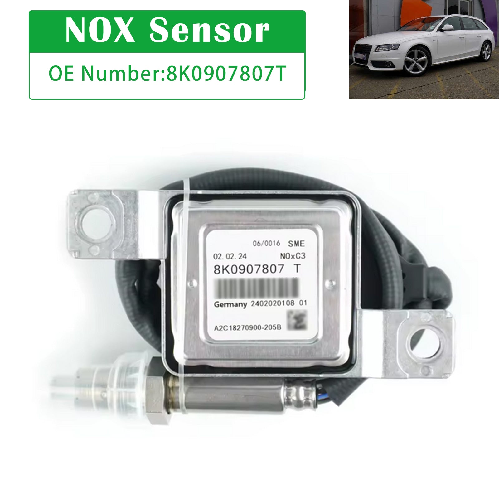 2012-2017 Audi A5 8T3 2.0 TDI Coupe NOX Sensor Pre Cat 8K0907807